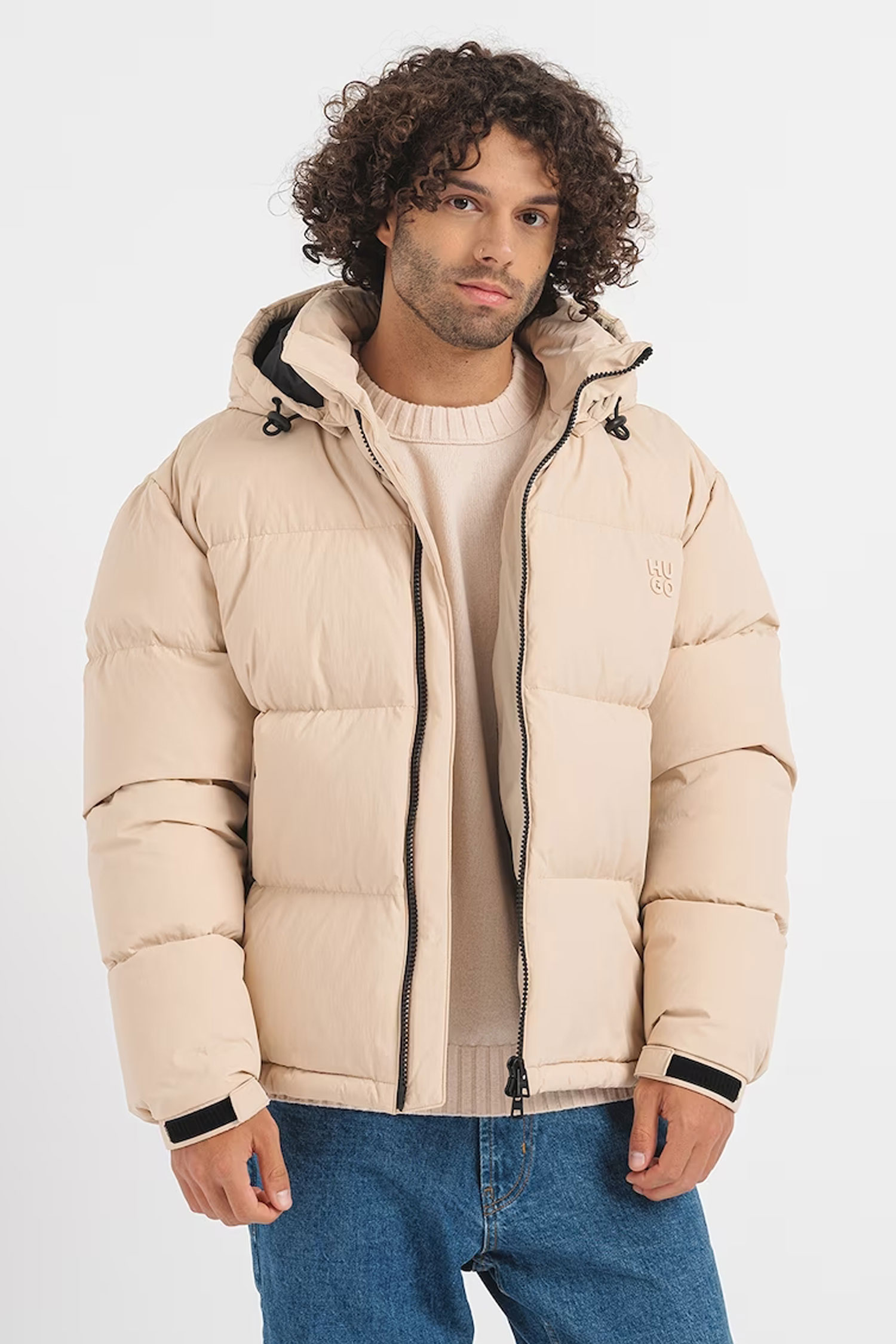 Мужской бежевый пуховик HUGO 50496293;275