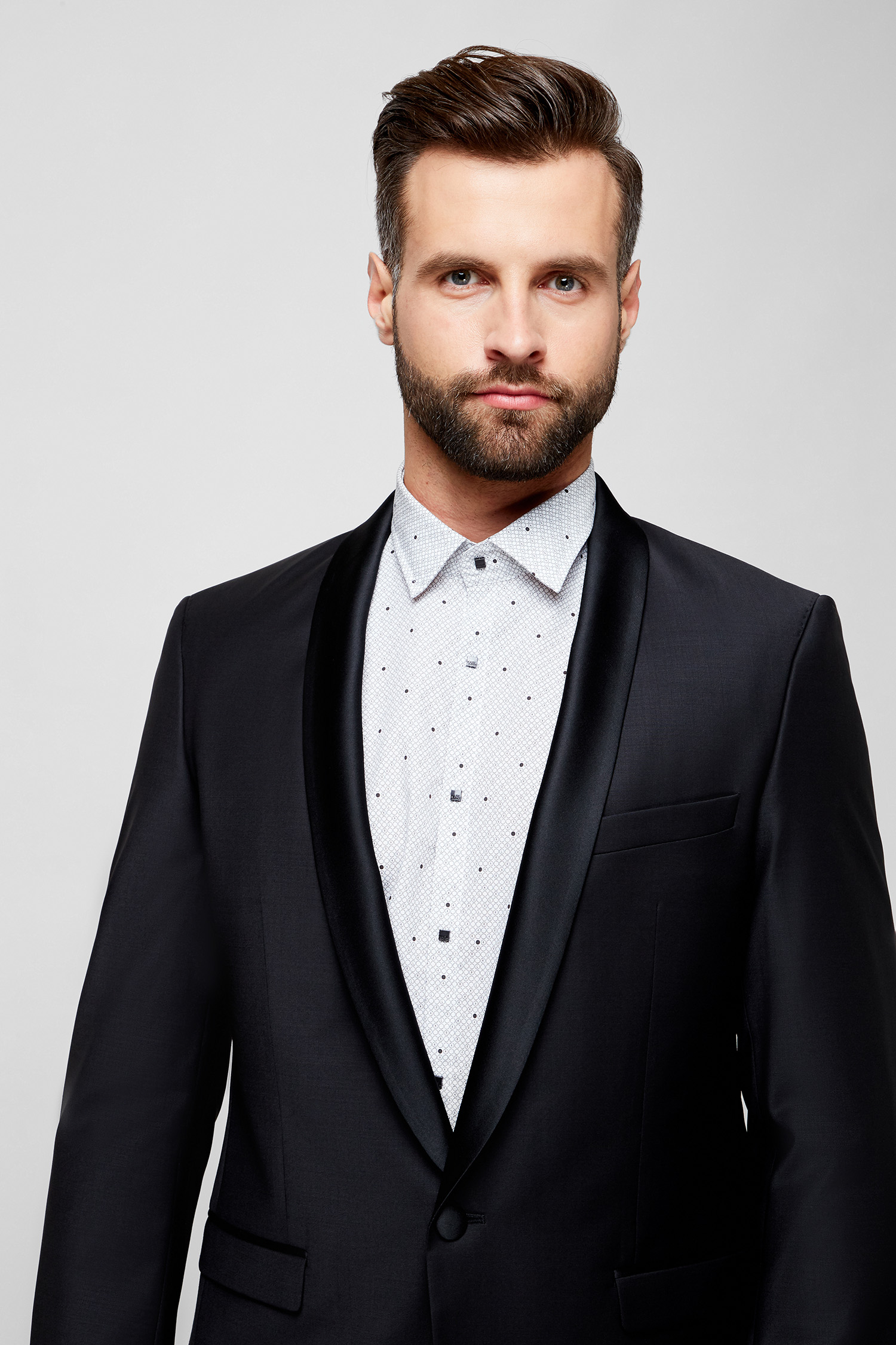 Мужской черный шерстяной пиджак Karl Lagerfeld 500096.155225;990
