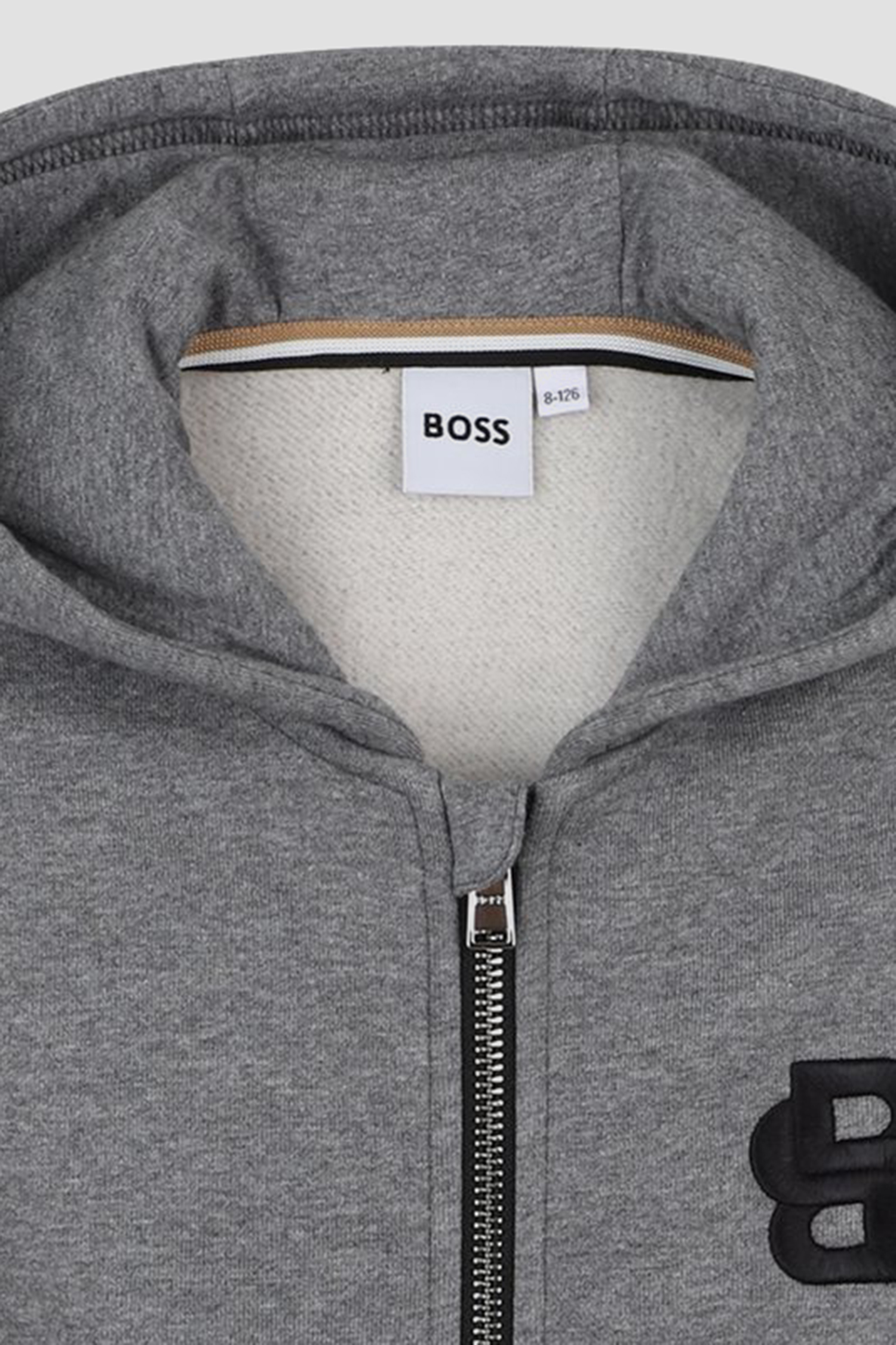 Детская серая кофта на молнии BOSS kids J52320;A46