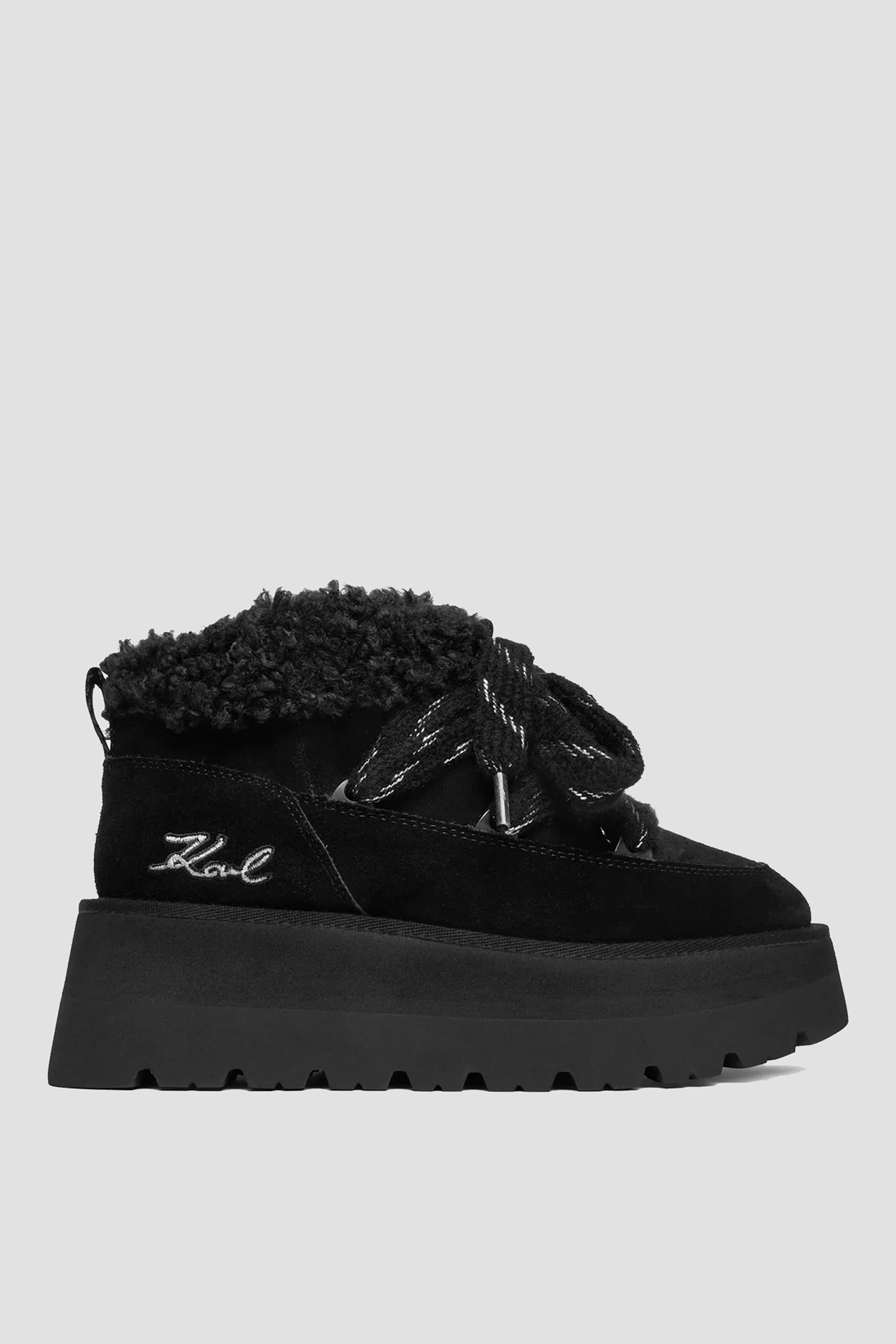 Женские черные замшевые угги Karl Lagerfeld KL48632;500