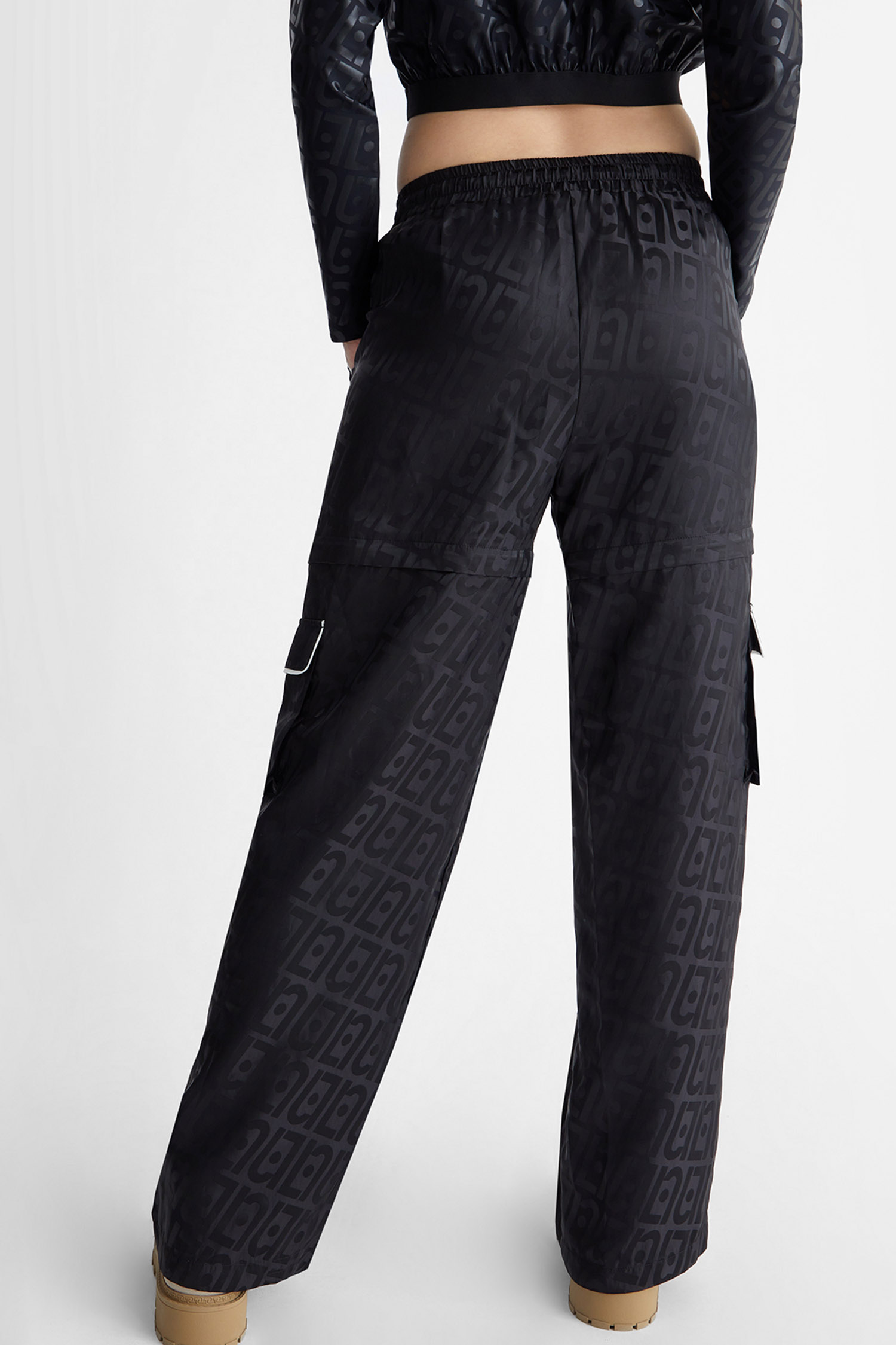 Женские черные карго с узором 2в1 Liu Jo TA4078.TS788;S9149