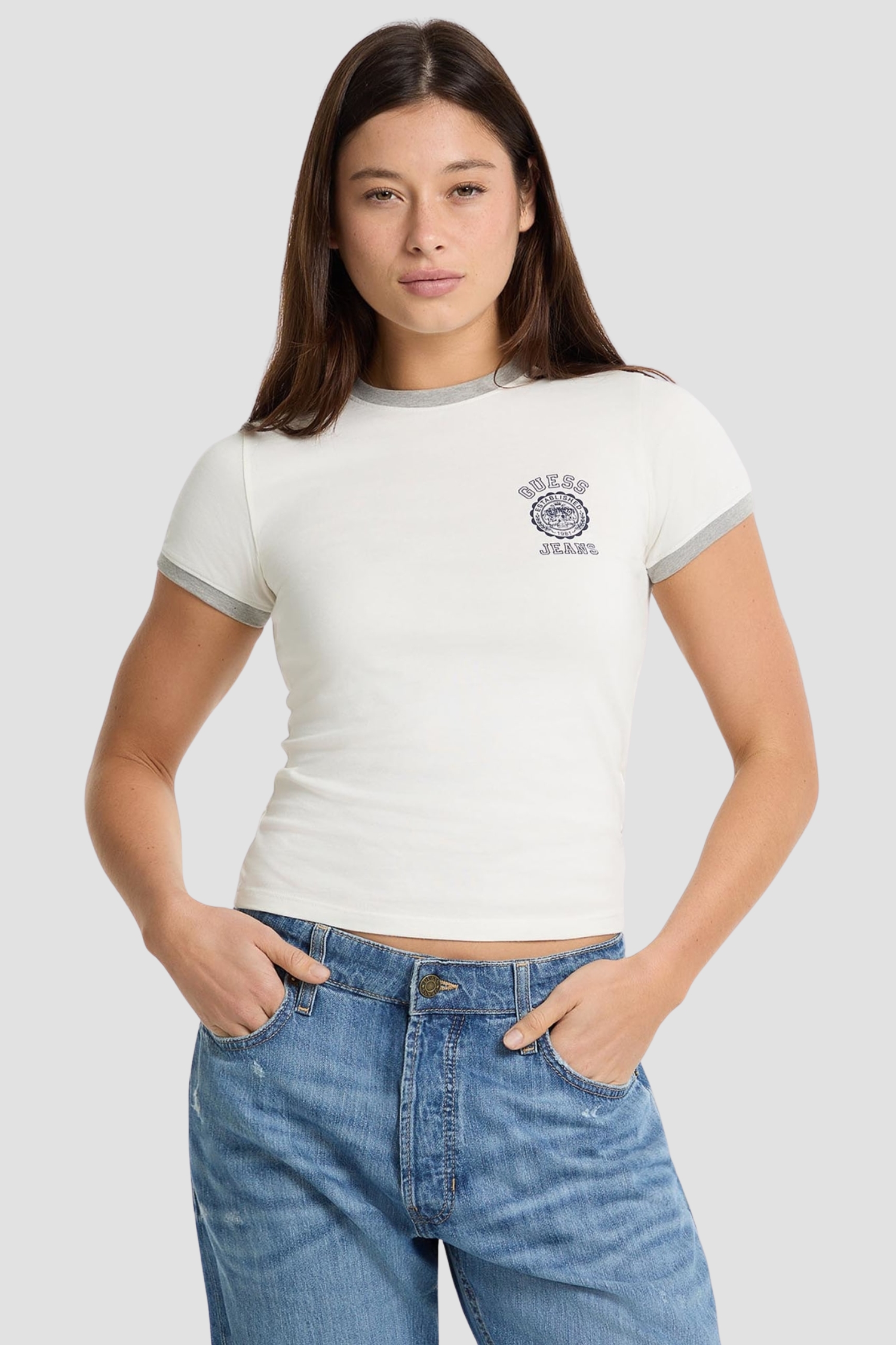 Женская белая футболка Guess Jeans W5GI35.KCTX1;H016