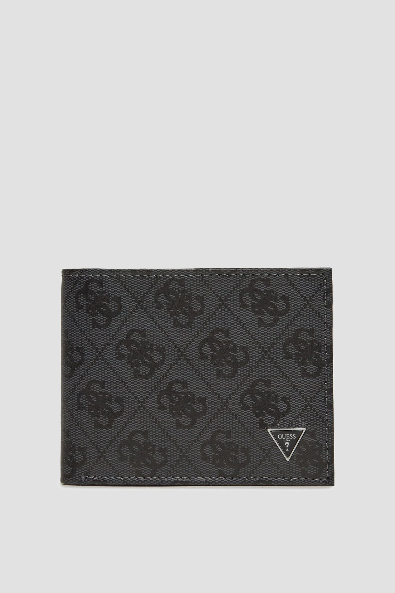 Мужской черный кожаный кошелек с узором Guess SMVELE.LEA24;BLA