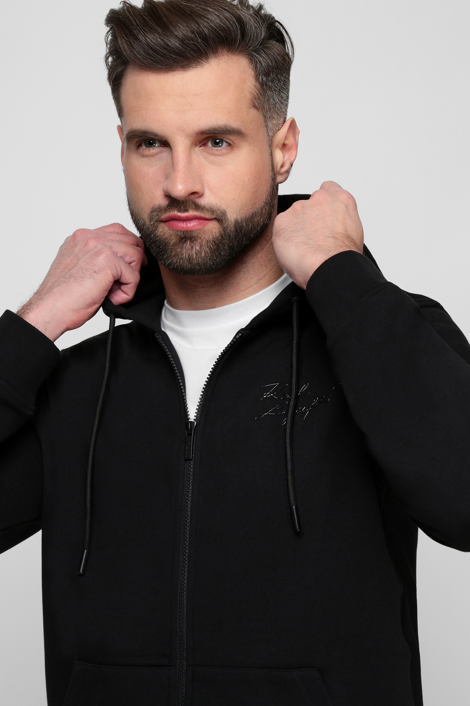 Чоловіча чорна кофта на блискавці Karl Lagerfeld 521900.705402;990