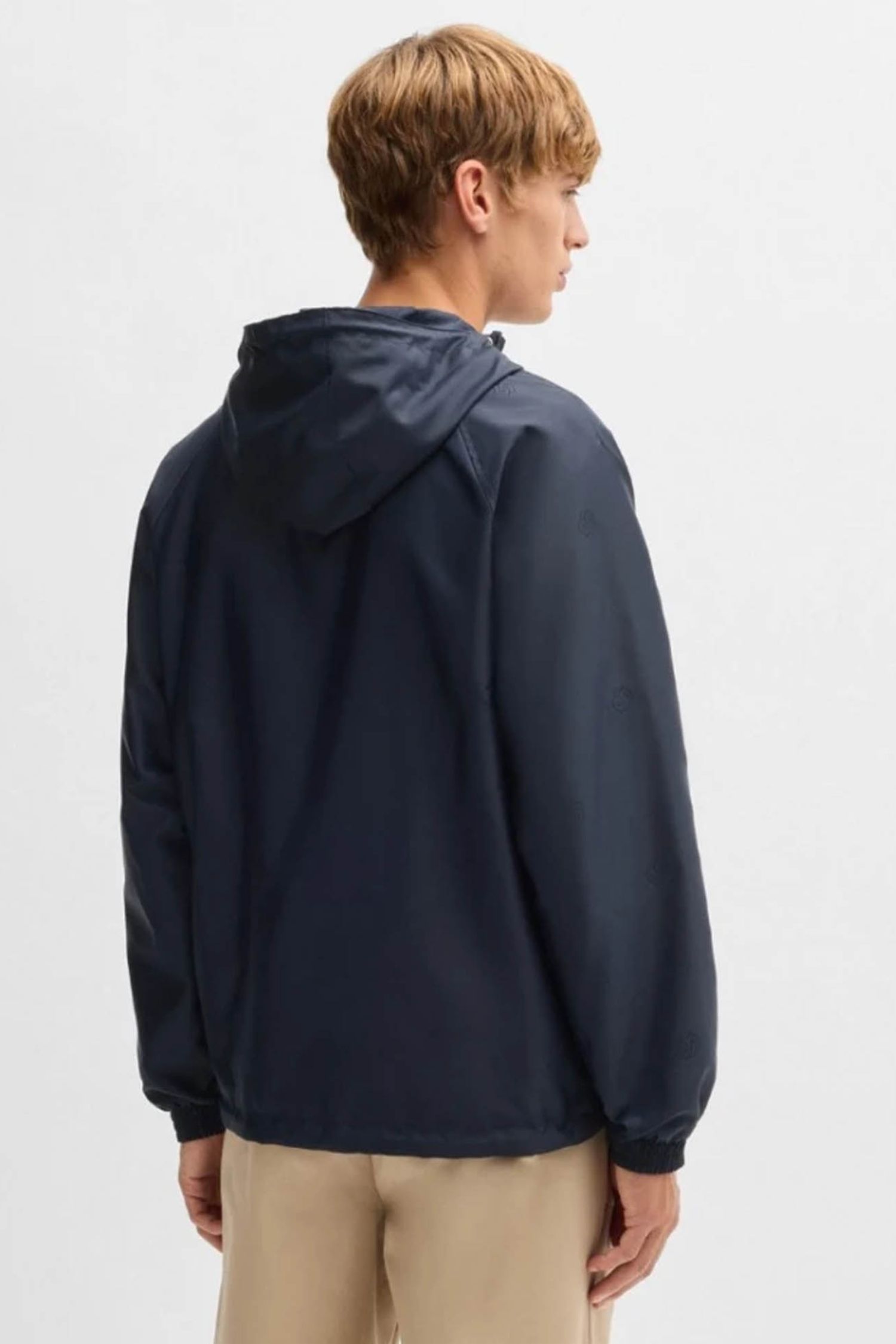 Мужская темно-синяя ветровка с узором BOSS 50535482;404