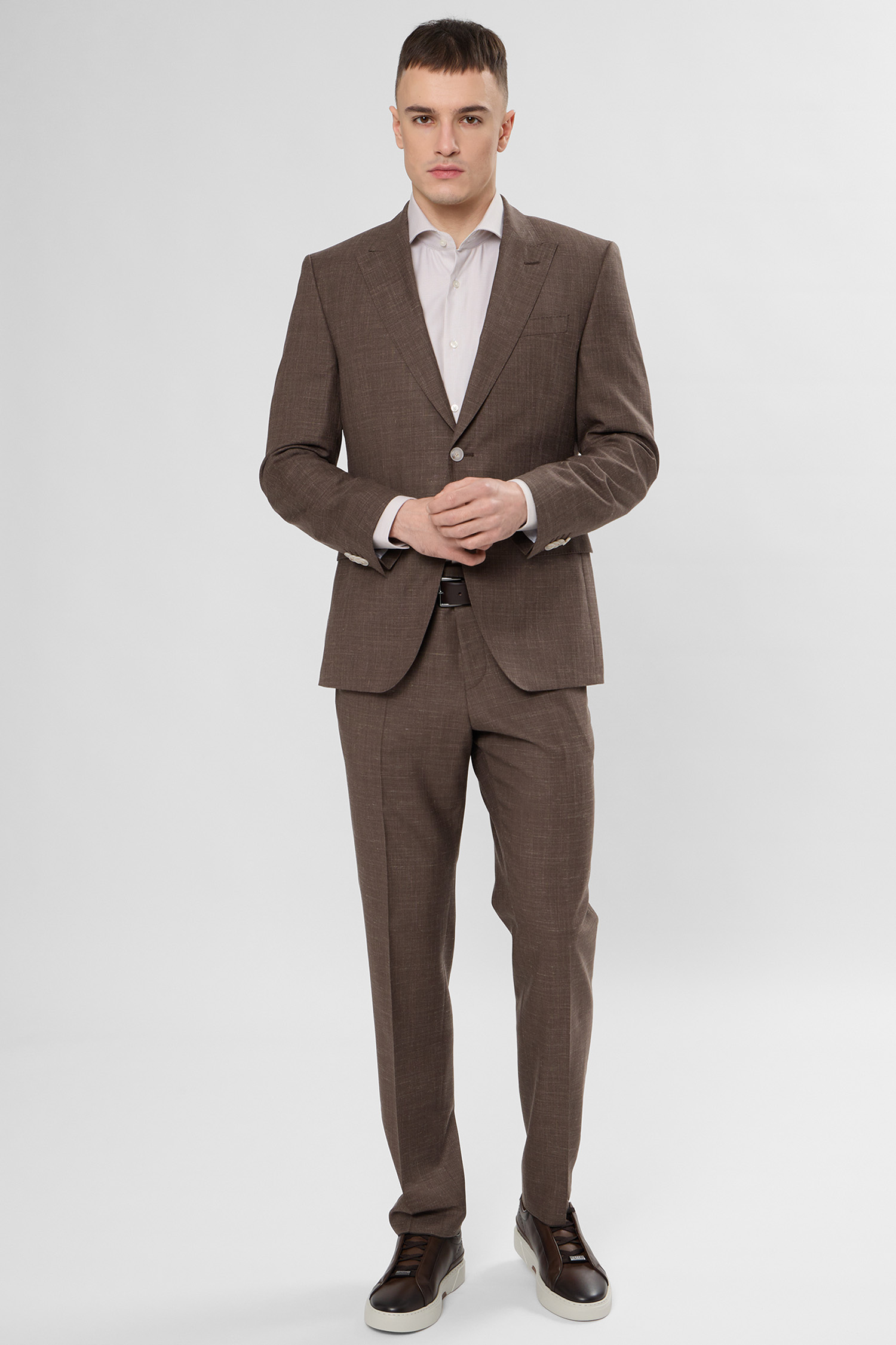 Мужской коричневый шерстяной пиджак BOSS 50562604;207