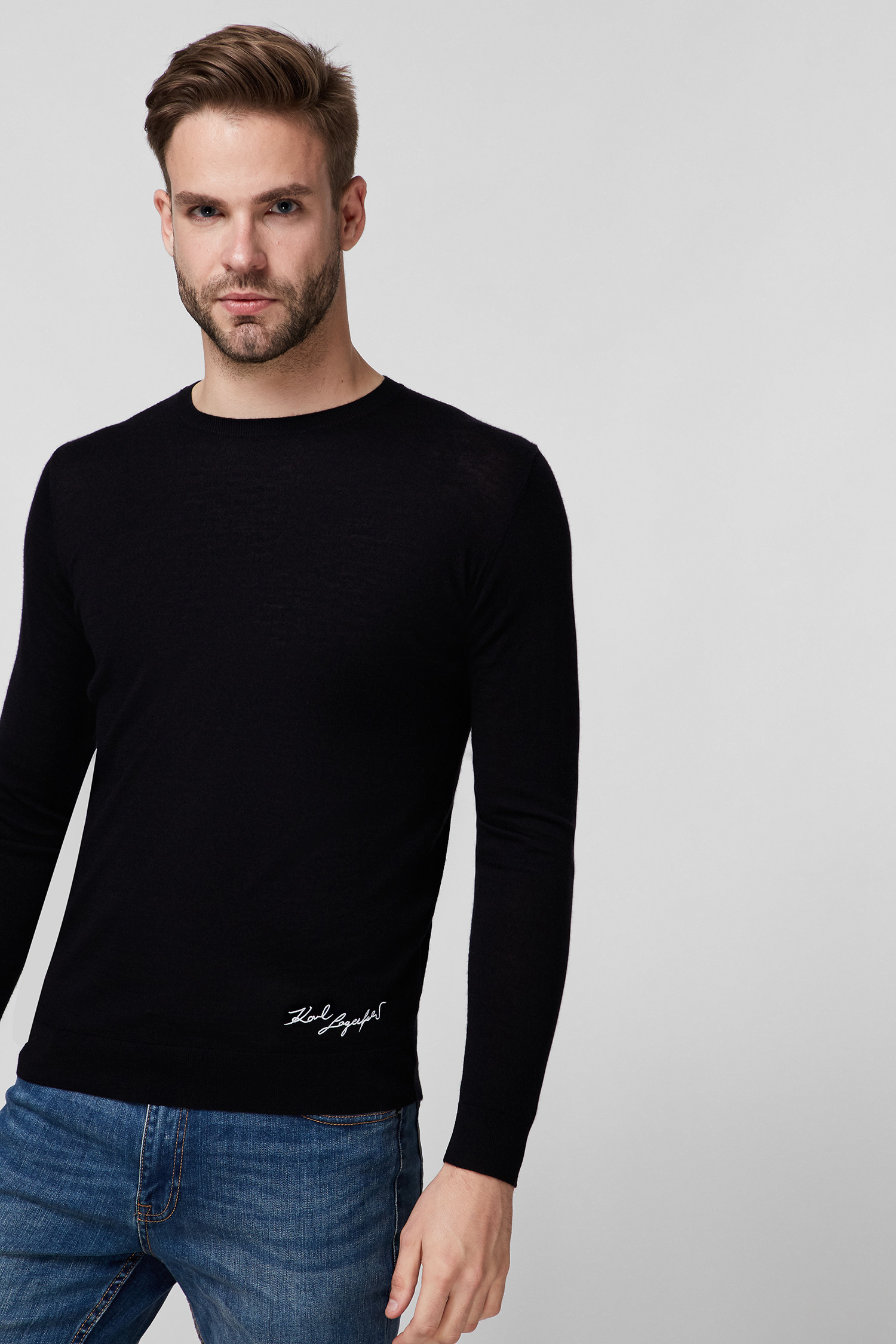 Чоловічий чорний кашеміровий джемпер Karl Lagerfeld 502307.655042;990