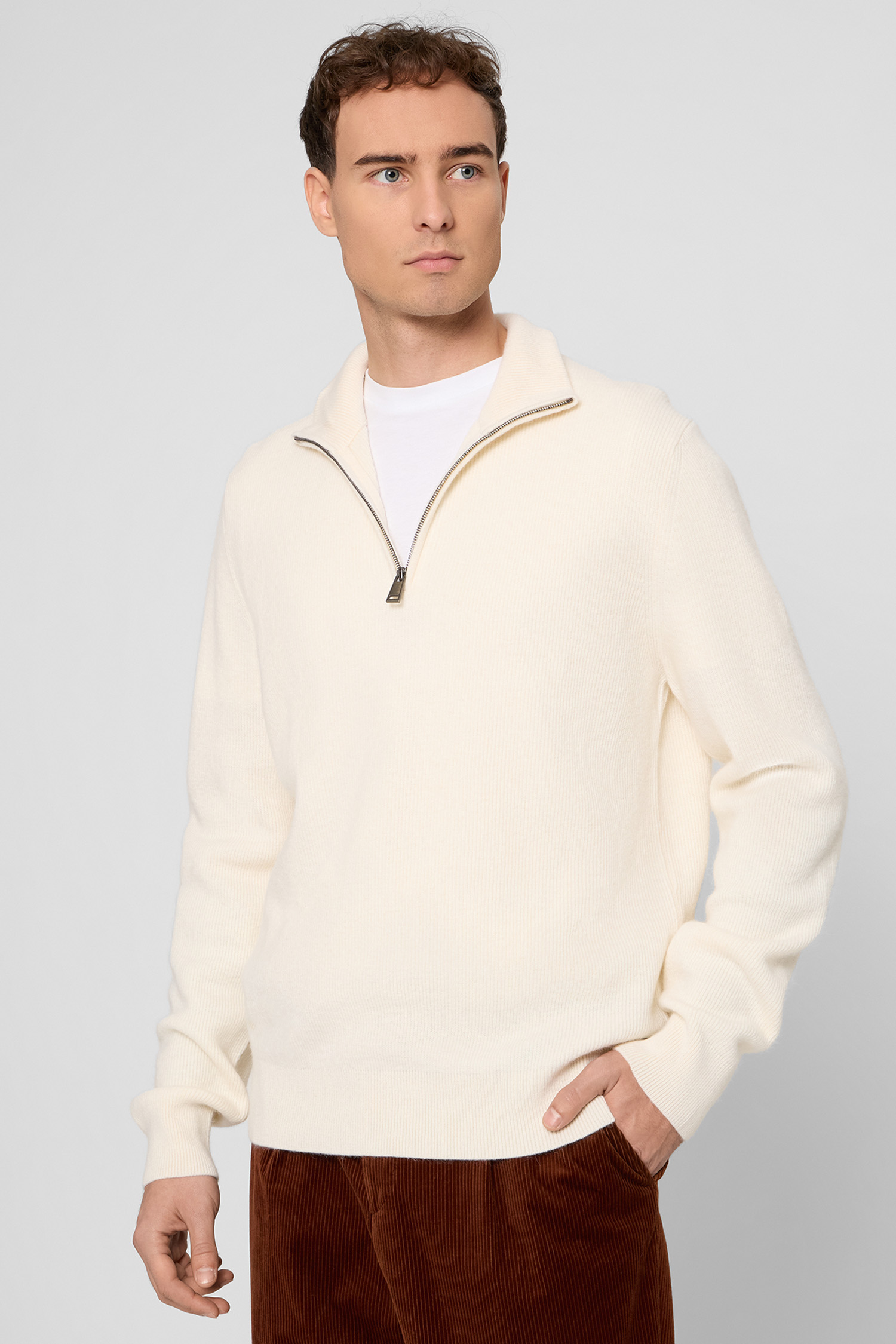 Чоловіча біла вовняна кофта BOSS 50550034;118