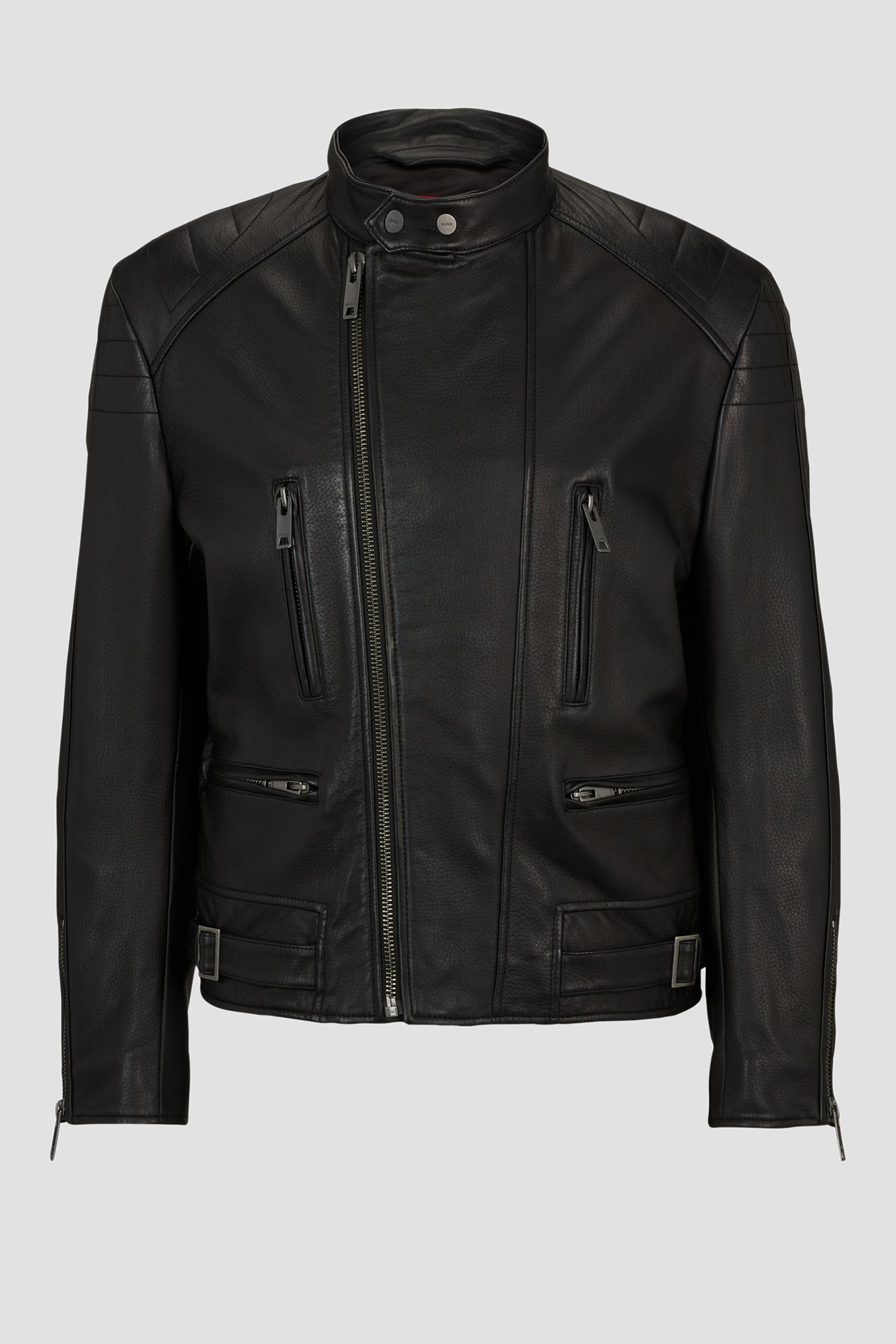 Мужская черная кожаная косуха HUGO 50504417;001