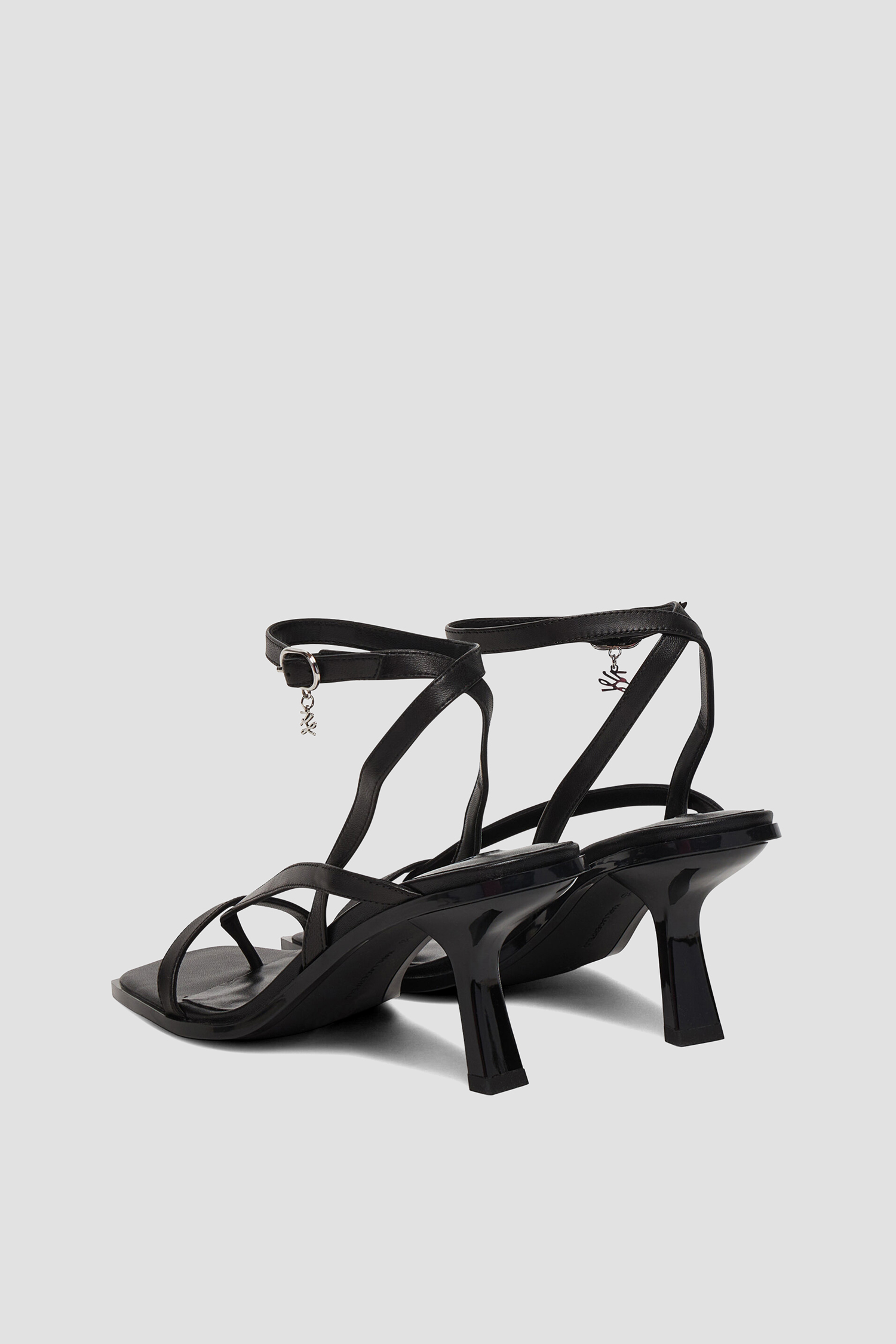 Жіночі чорні шкіряні босоніжки Karl Lagerfeld KL33606;000