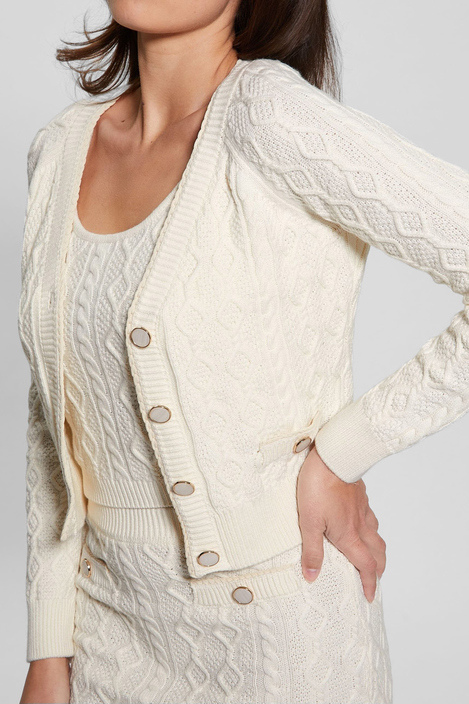 Жіночий білий кардиган Guess W4YR22.Z37L1;G012