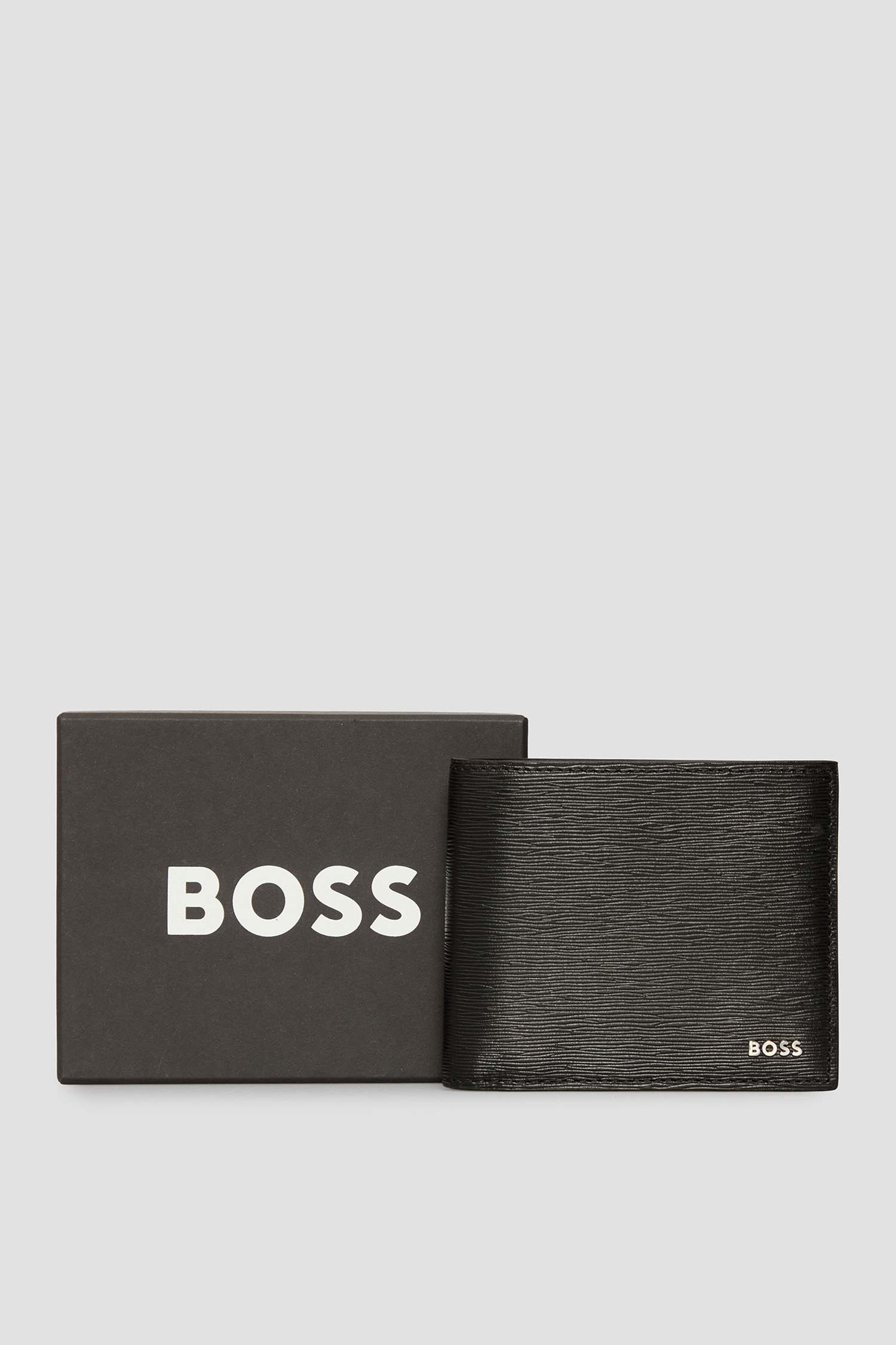 Чоловічий чорний шкіряний гаманець BOSS 50548824;001