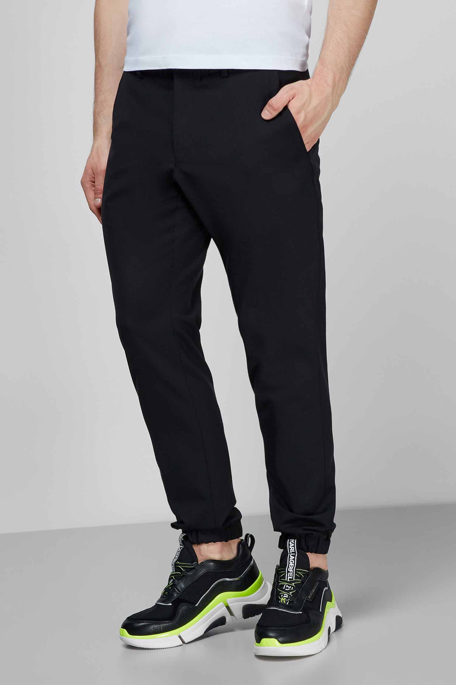 Мужские черные шерстяные брюки Karl Lagerfeld 511099.255019;990