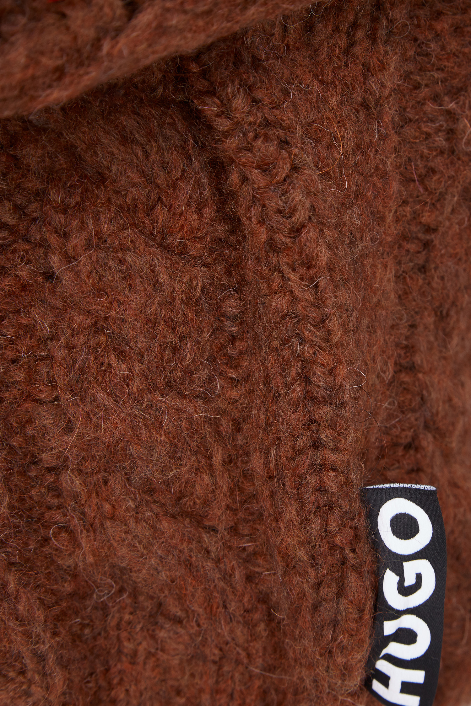 Женский коричневый шерстяной свитер HUGO 50500803;244