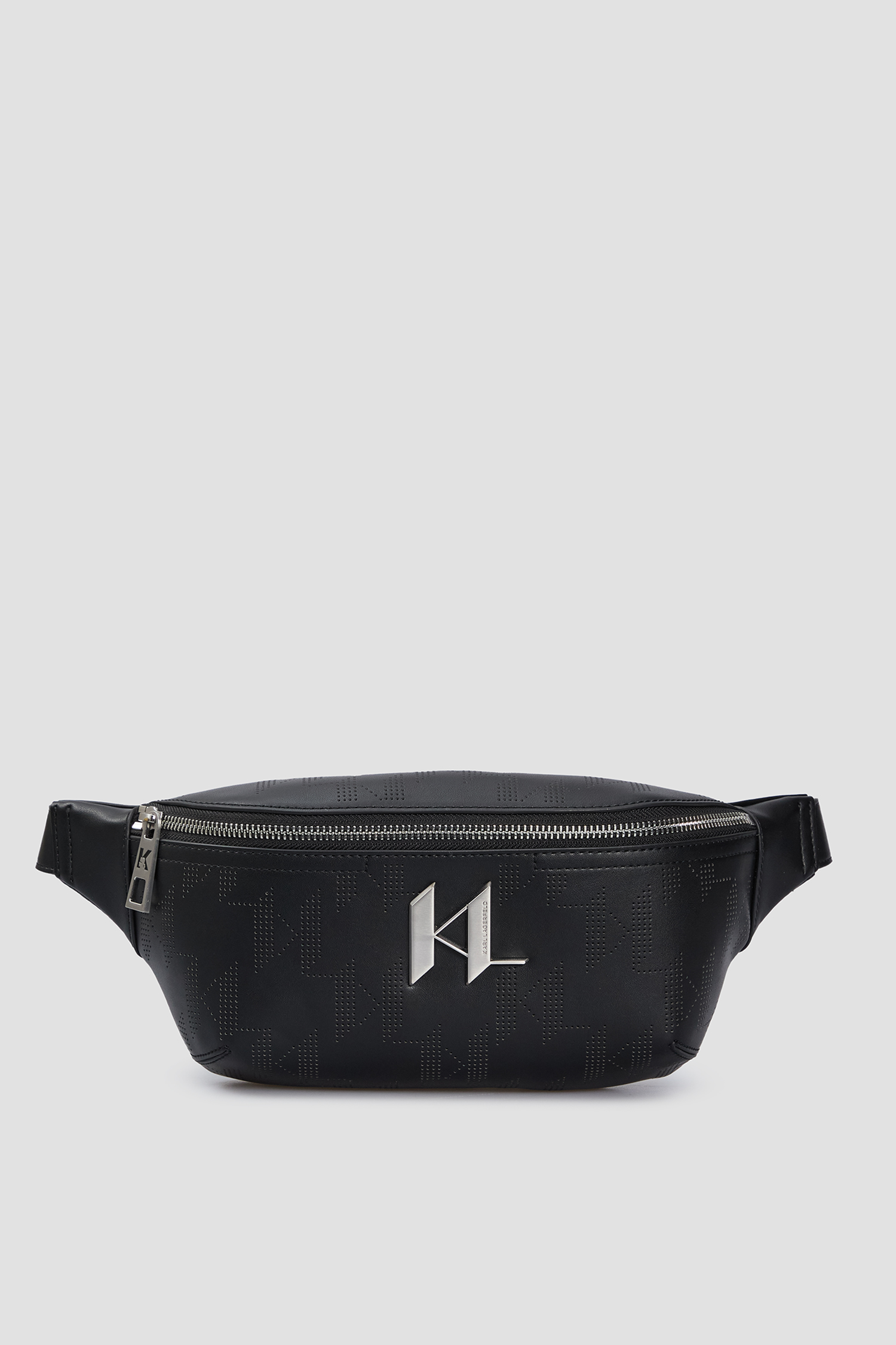 Мужская черная поясная сумка с узором Karl Lagerfeld A1M30090;999