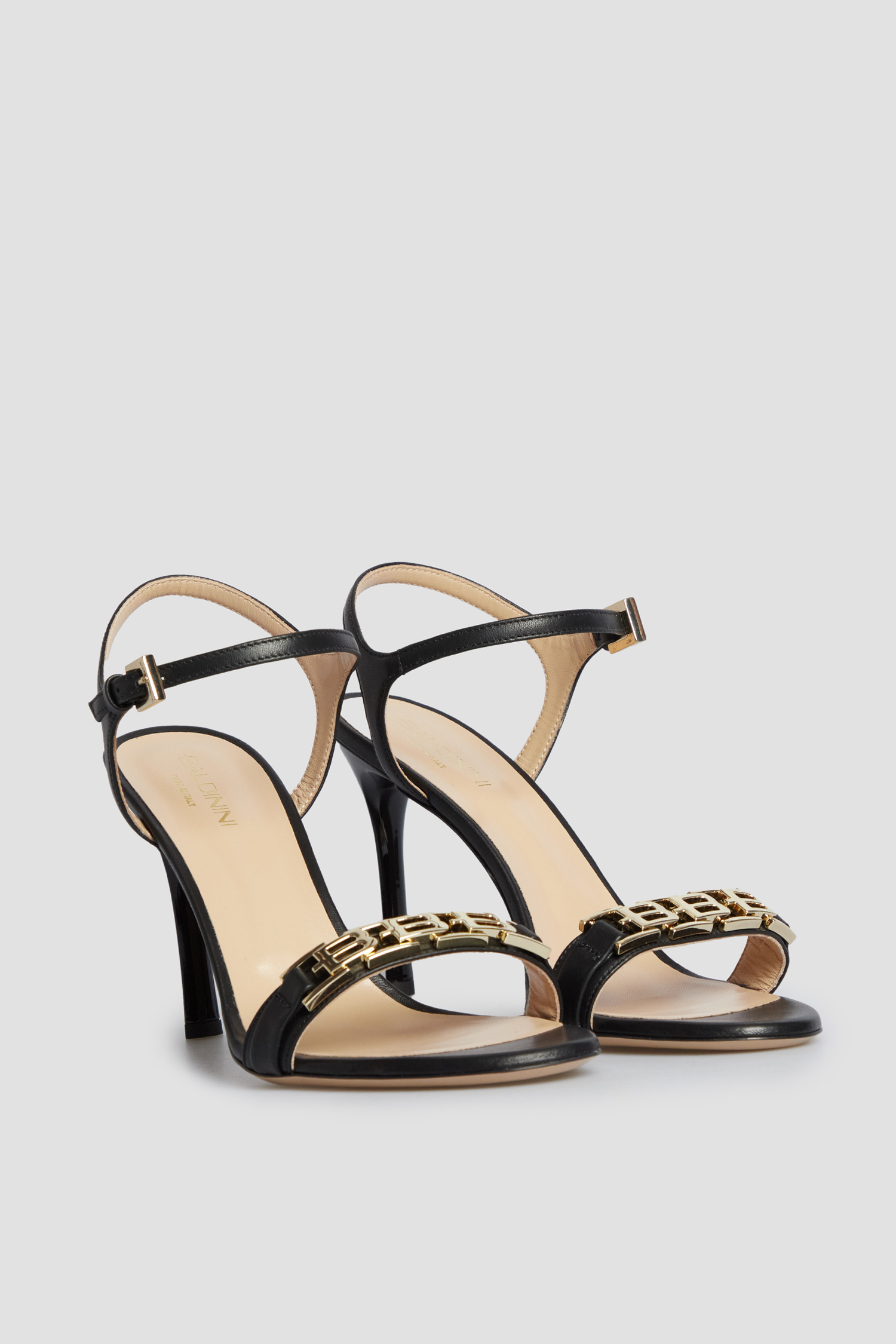 Женские черные кожаные босоножки BALDININI D3E106P9VITE;0000