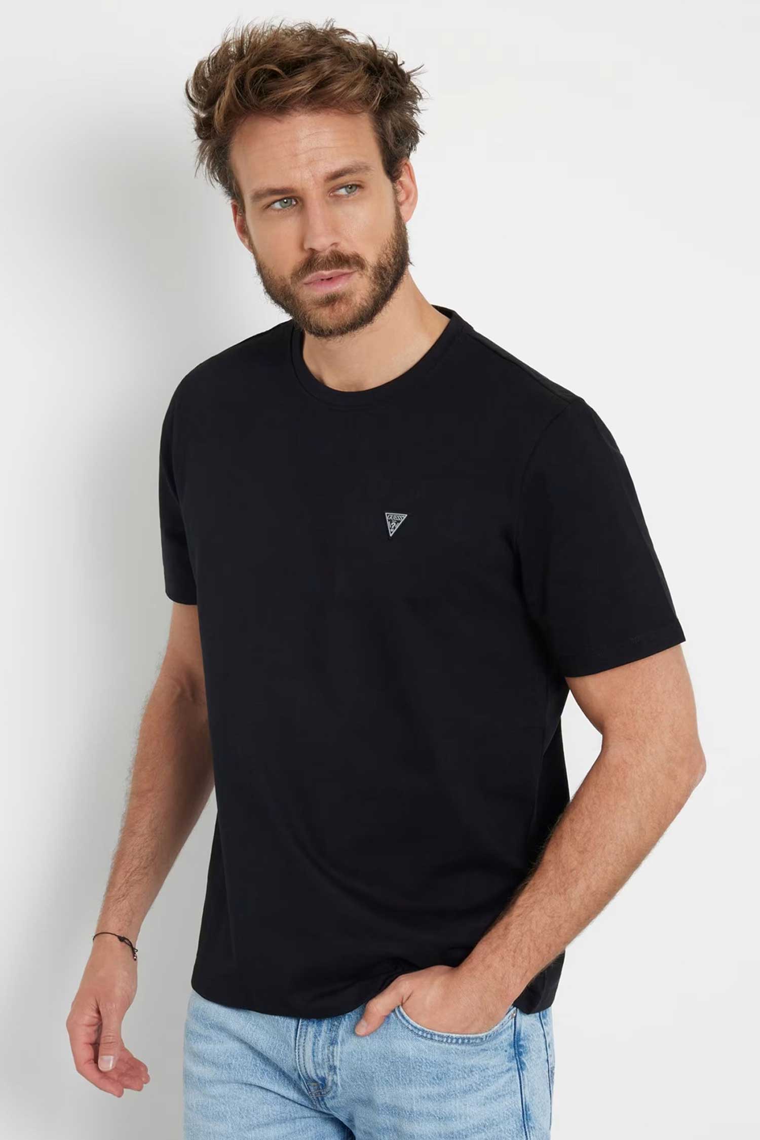 Мужская черная футболка Guess M4YI0A.KCCM1;JBLK