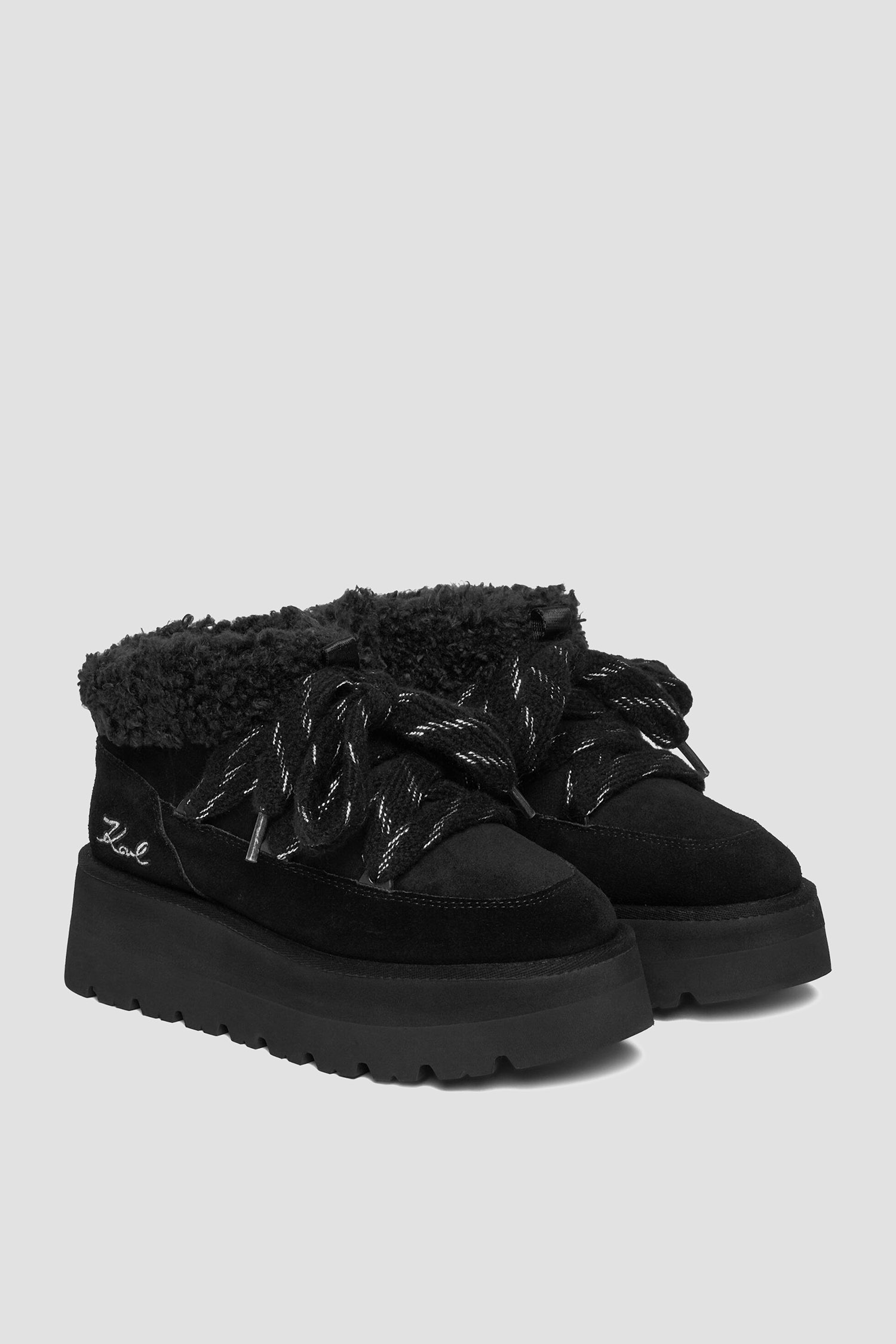 Женские черные замшевые угги Karl Lagerfeld KL48632;500