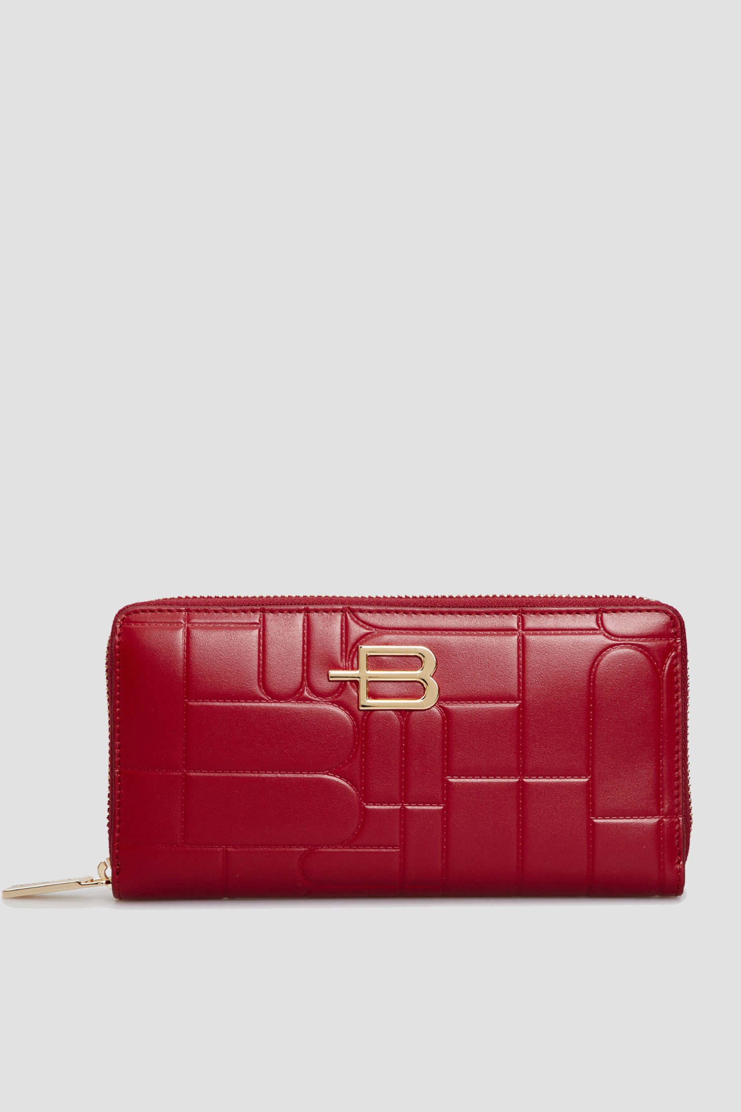 Жіночий червоний шкіряний гаманець з візерунком Baldinini P3B003XXMONO;7006