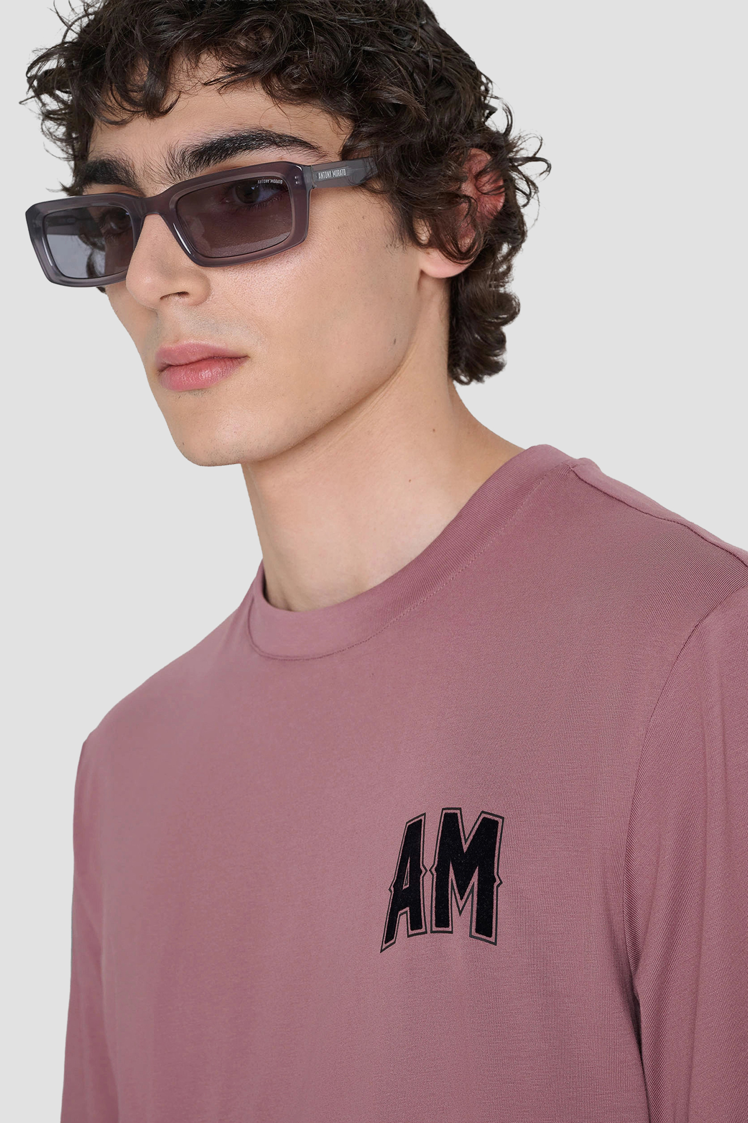 Мужская розовая футболка Antony Morato MMKS02688.FA100240;5111