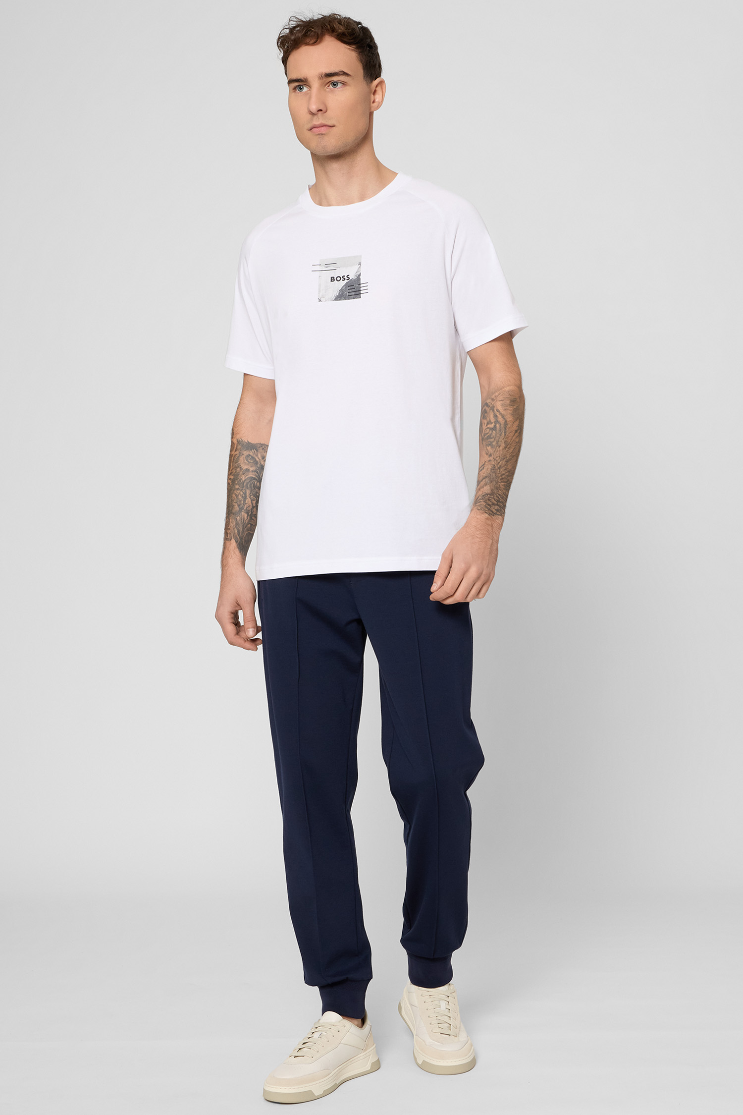 Мужская белая футболка BOSS 50548093;100
