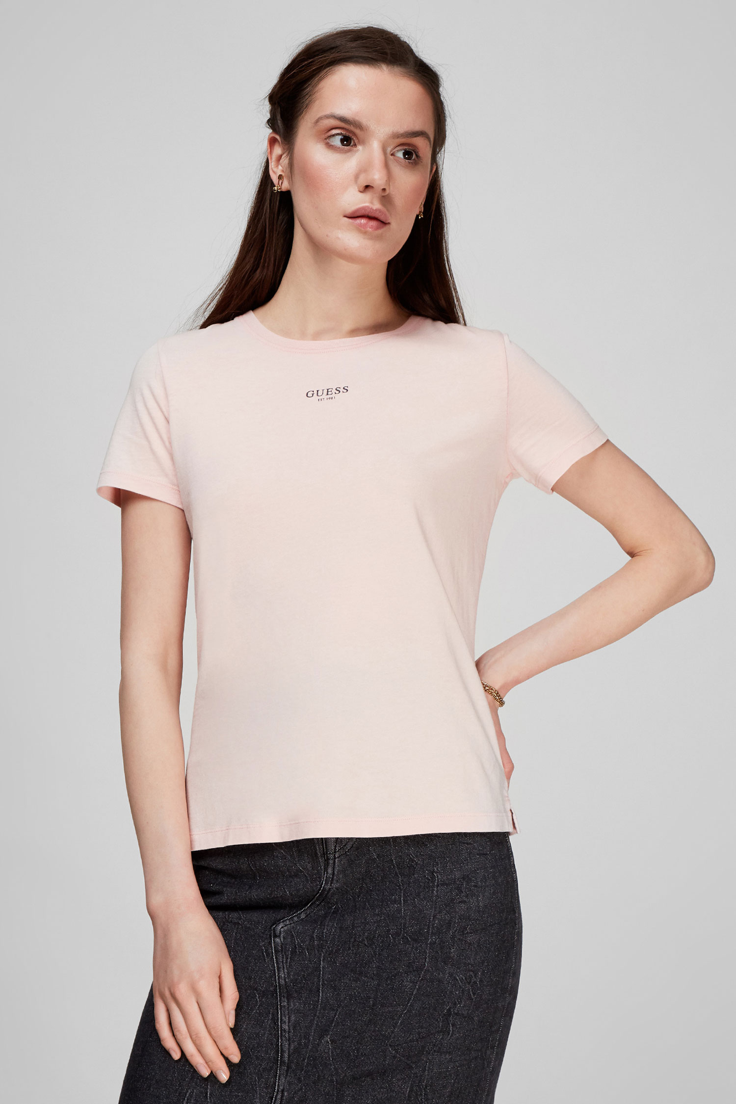 Женская персиковая футболка Guess W1BI12.K46D1;F60L