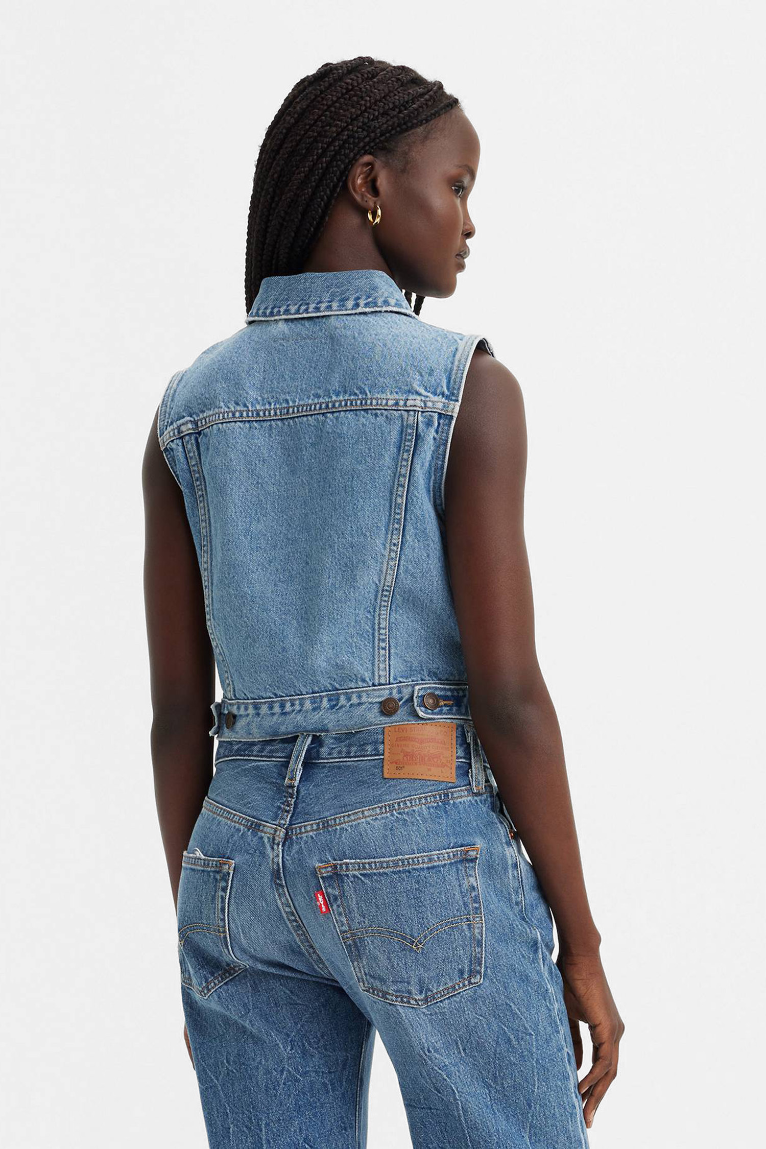 Женский голубой джинсовый жилет Levi’s® A7437;0000