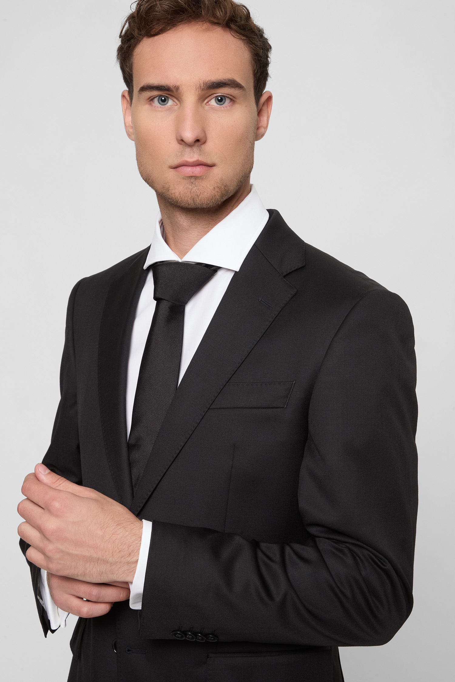 Мужской черный шерстяной пиджак BOSS 50469172;001