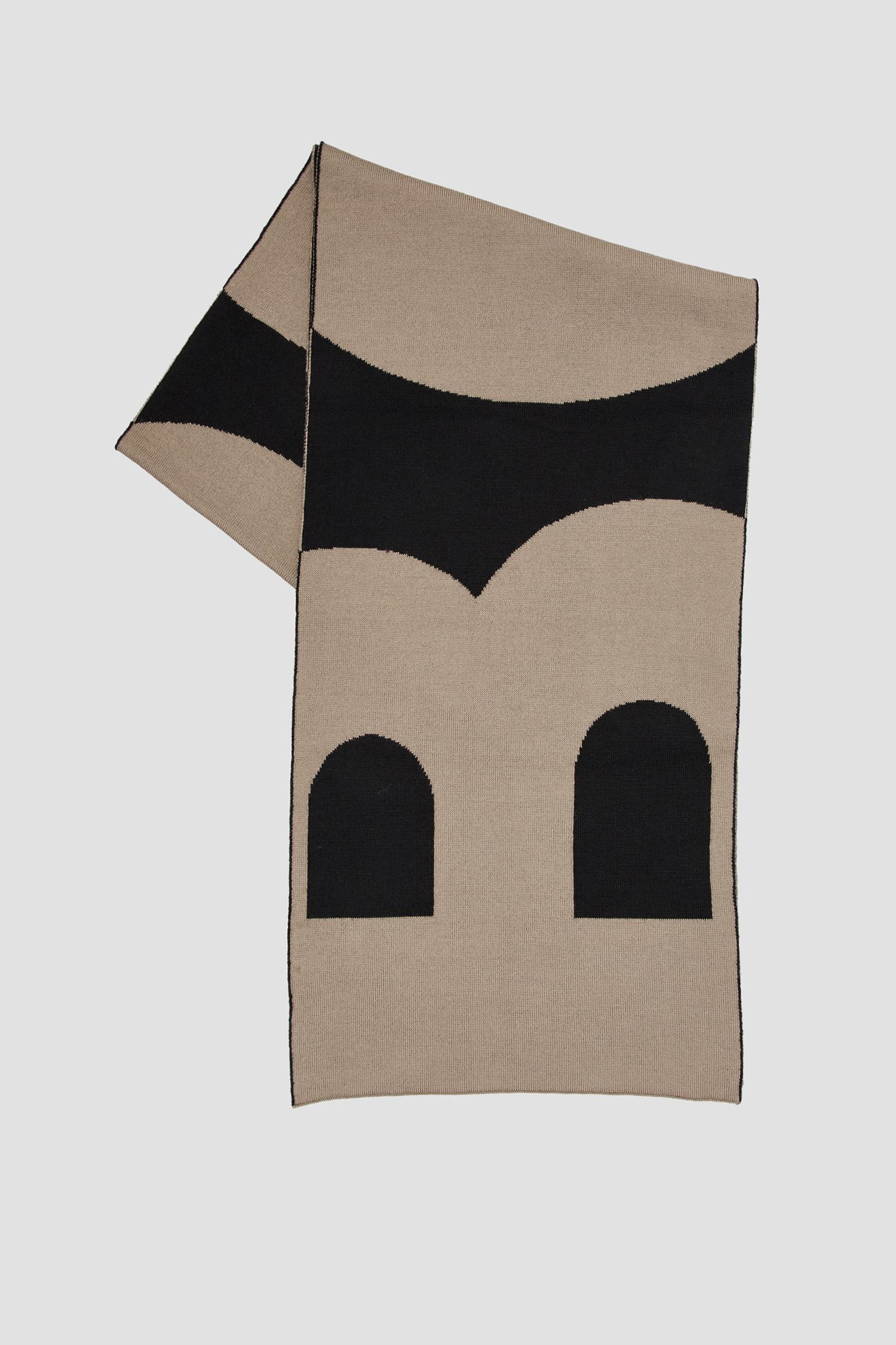 Мужской черный шерстяной шарф BOSS 50499412;001