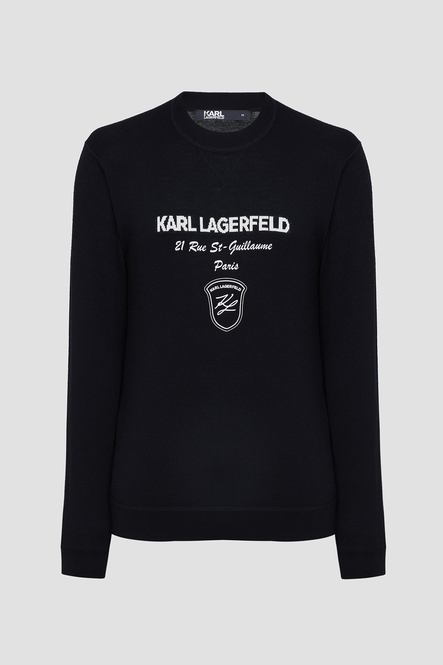 Чоловічий чорний вовняний джемпер Karl Lagerfeld 534399.655026;990