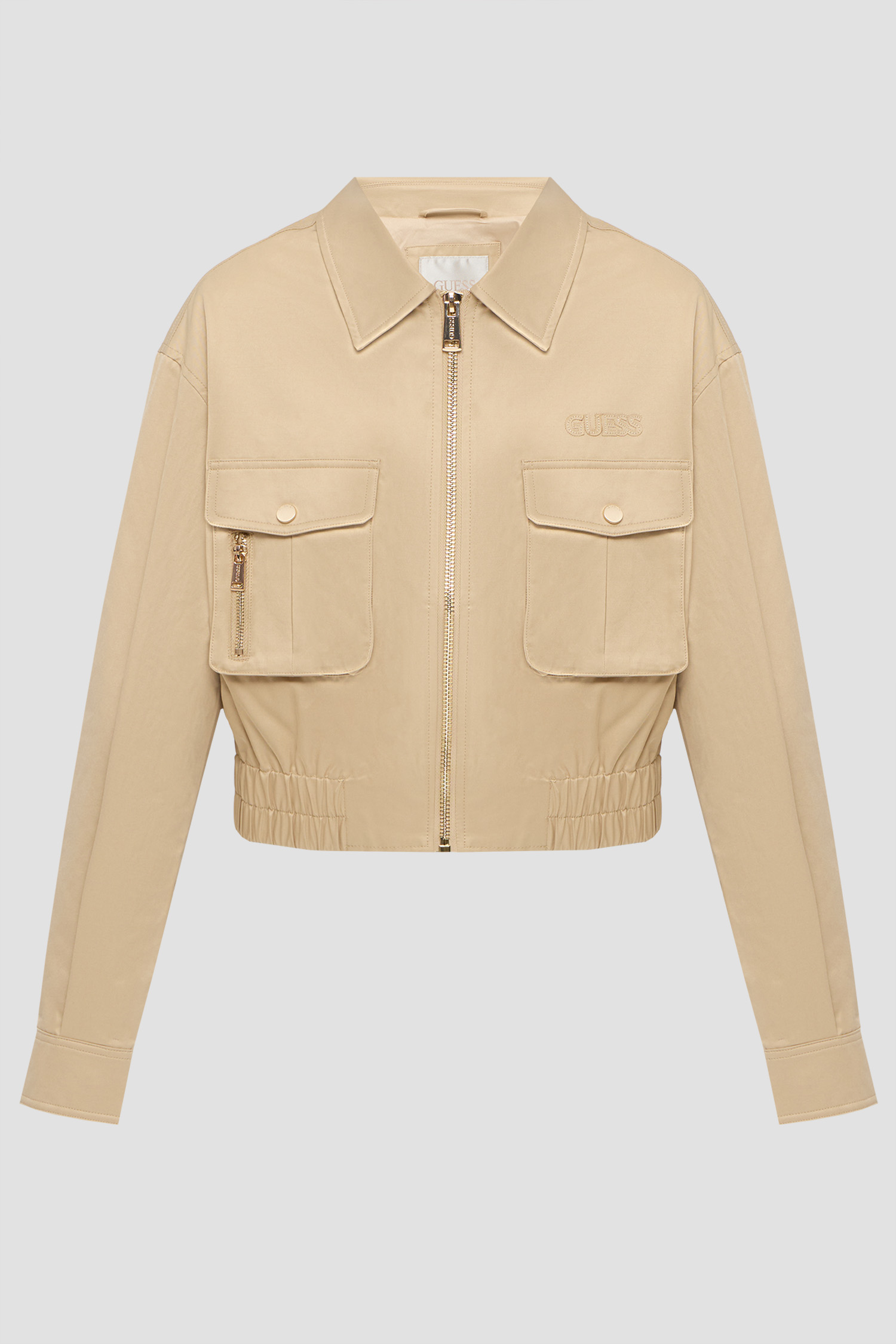 Жіноча бежева куртка Guess W6YL20.W2910;A117