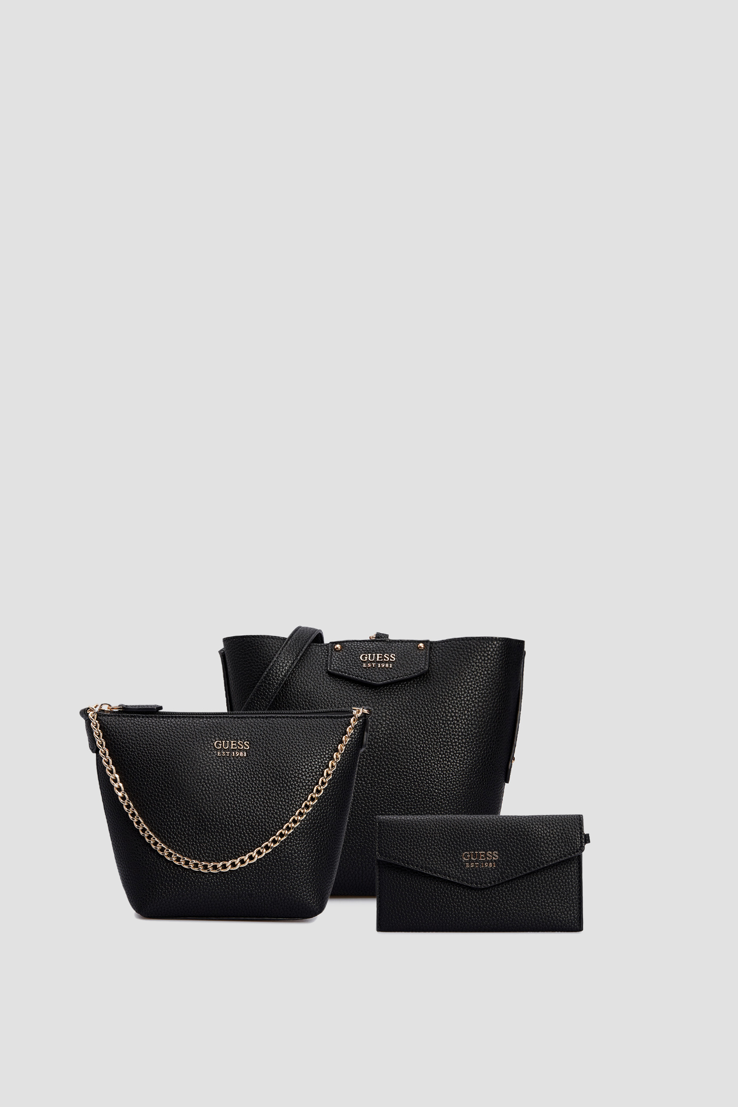 Жіноча чорна сумка 3 в 1 Guess HWEVG8.39001;BLA