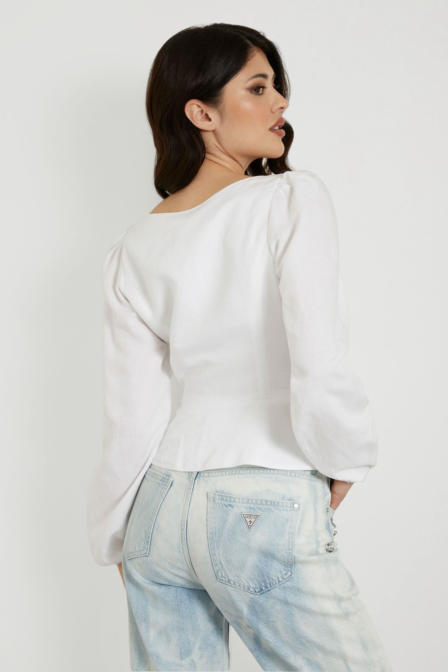 Женская белая блуза Guess W4GH88.WG7B0;G011