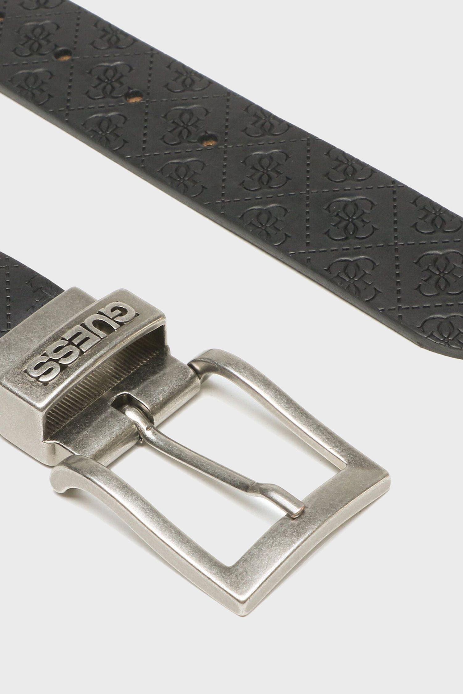 Мужской двусторонний кожаный ремень с узором Guess M3BZ32.L0TU0;JBLK