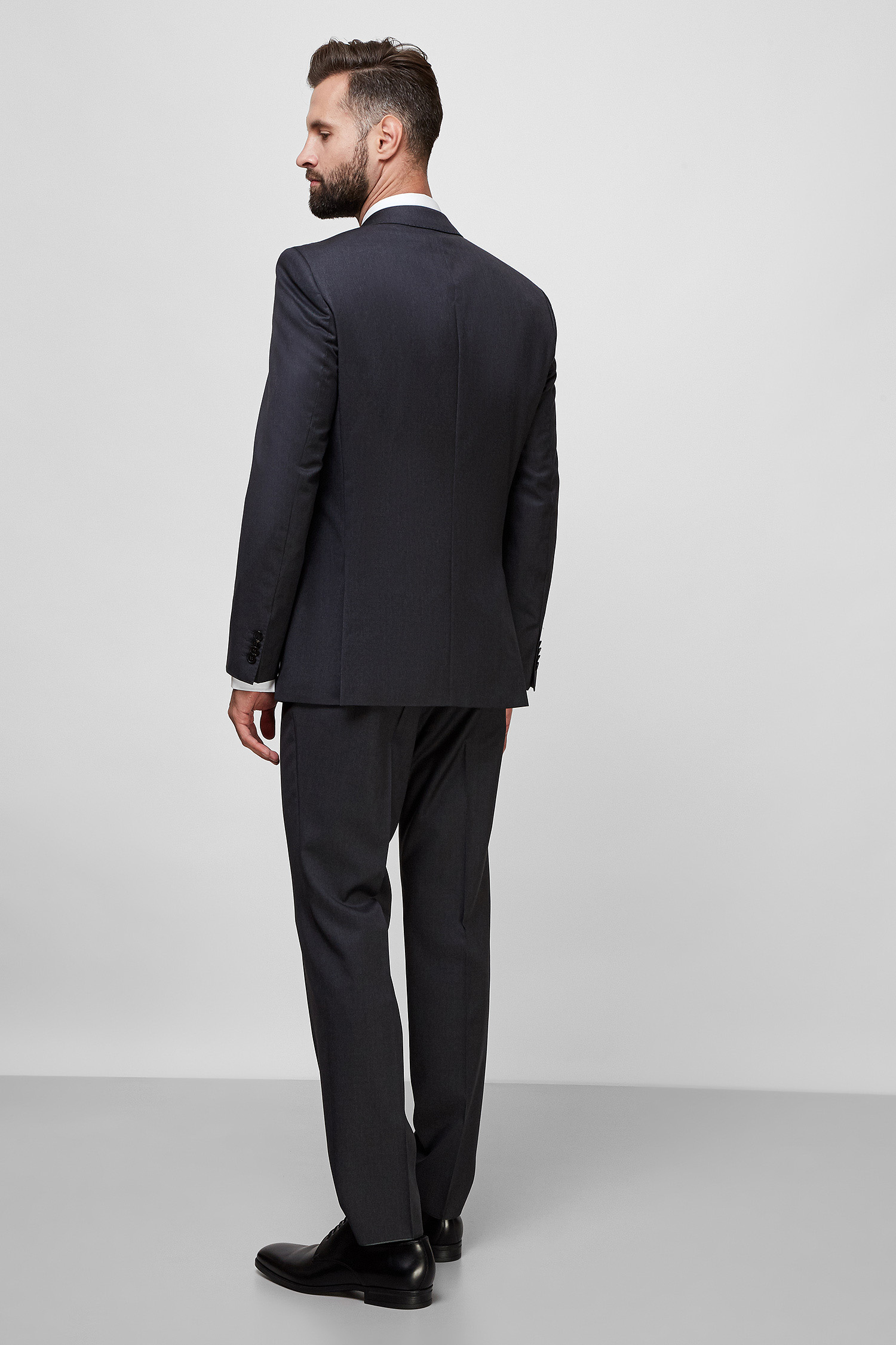 Мужской серый шерстяной костюм (пиджак, брюки) BOSS 50318498К;021