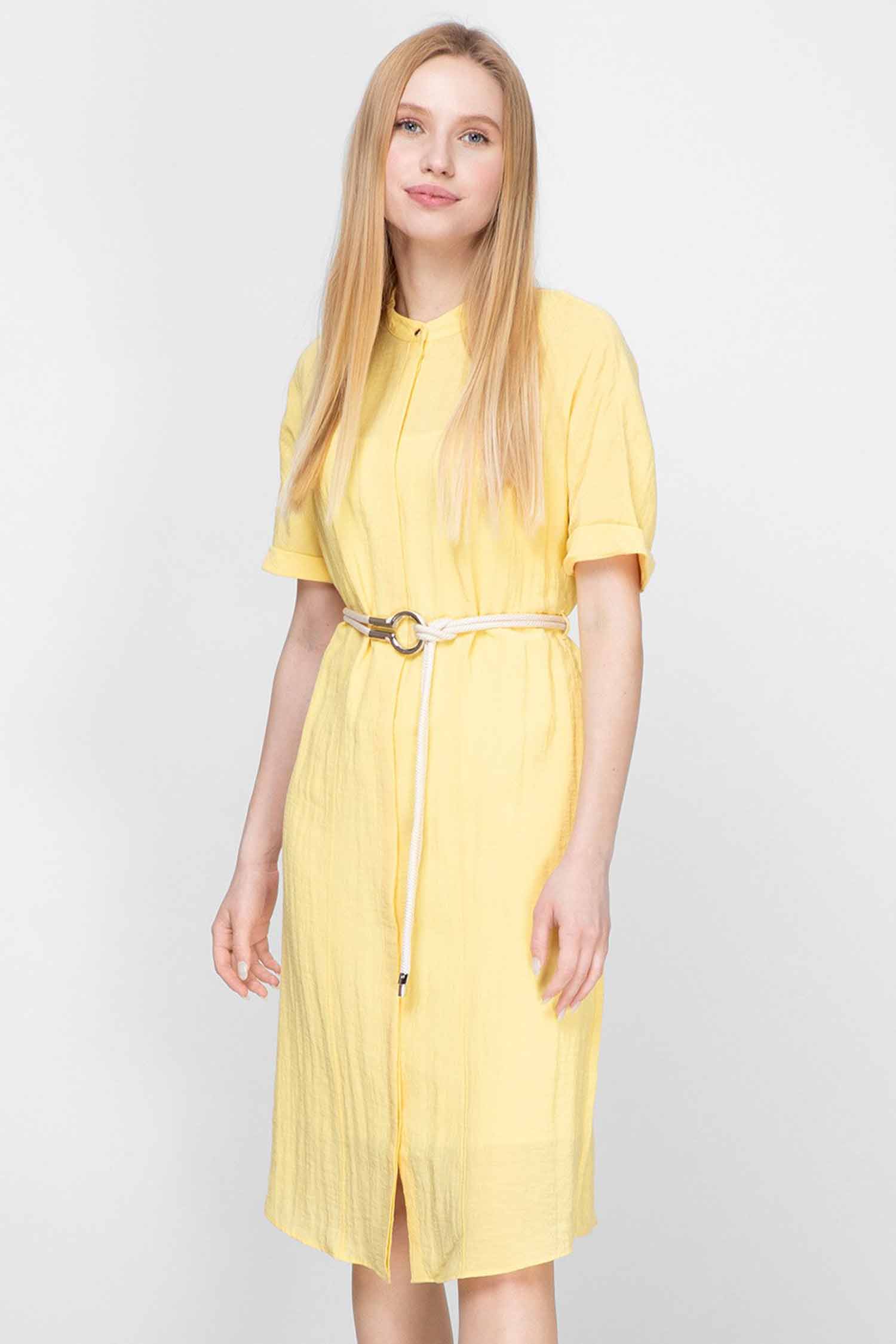 Женское желтое платье-рубашка Slim Fit HUGO 50426674;741