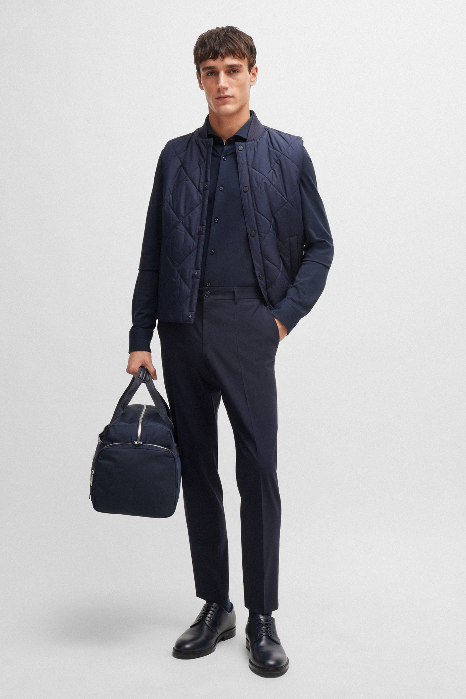 Мужская темно-синяя рубашка BOSS 50527675;404