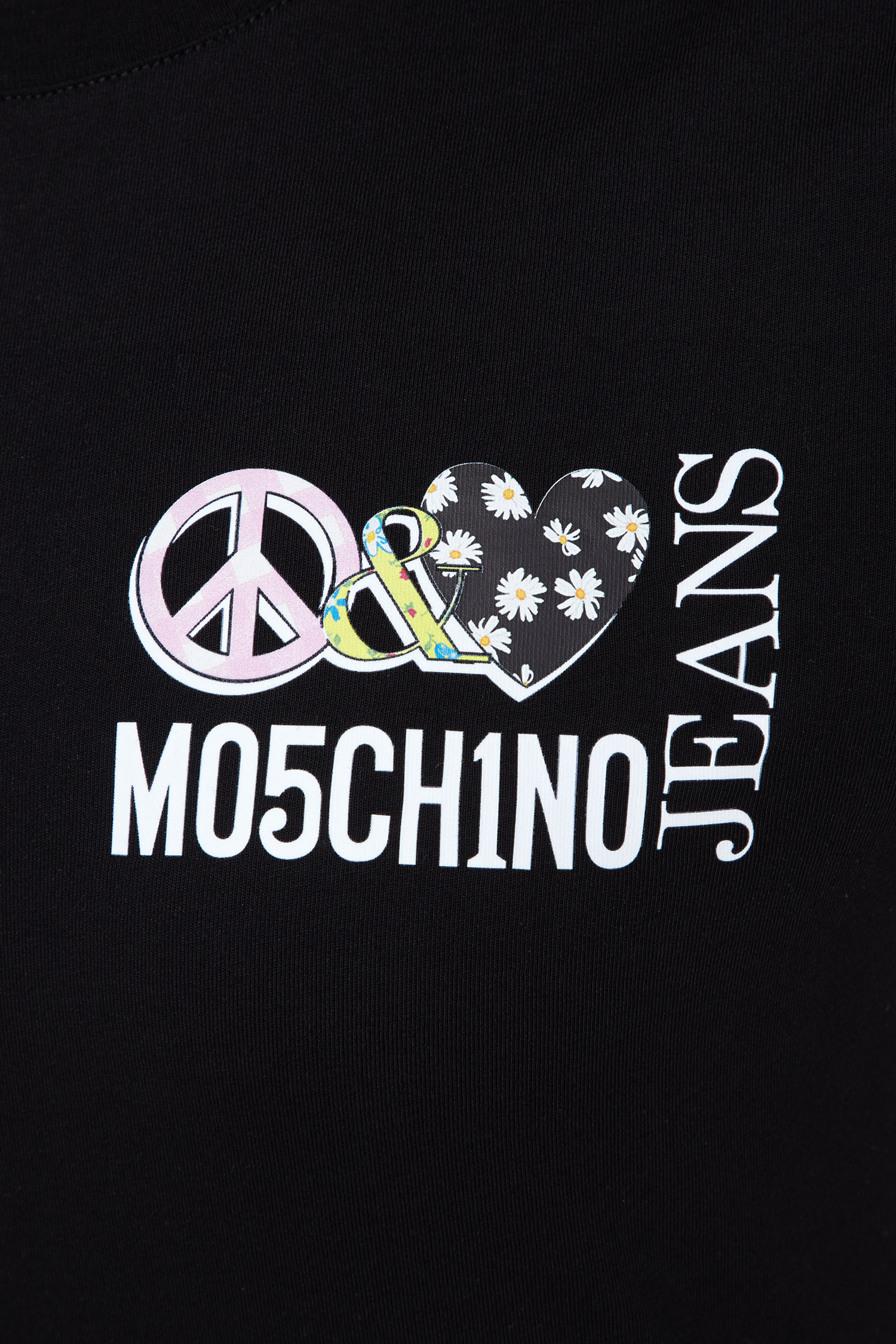 Женская черная футболка Moschino J0707.3762;3555