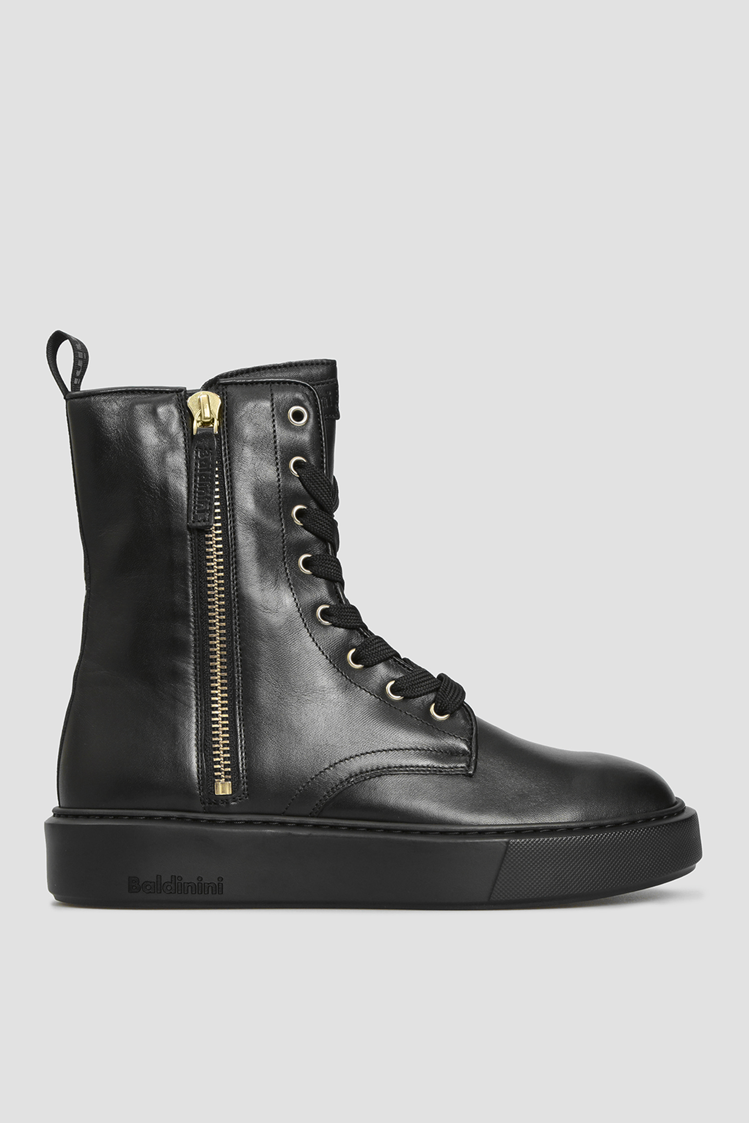 Женские черные кожаные ботинки Baldinini D2BG08NAPP;0000