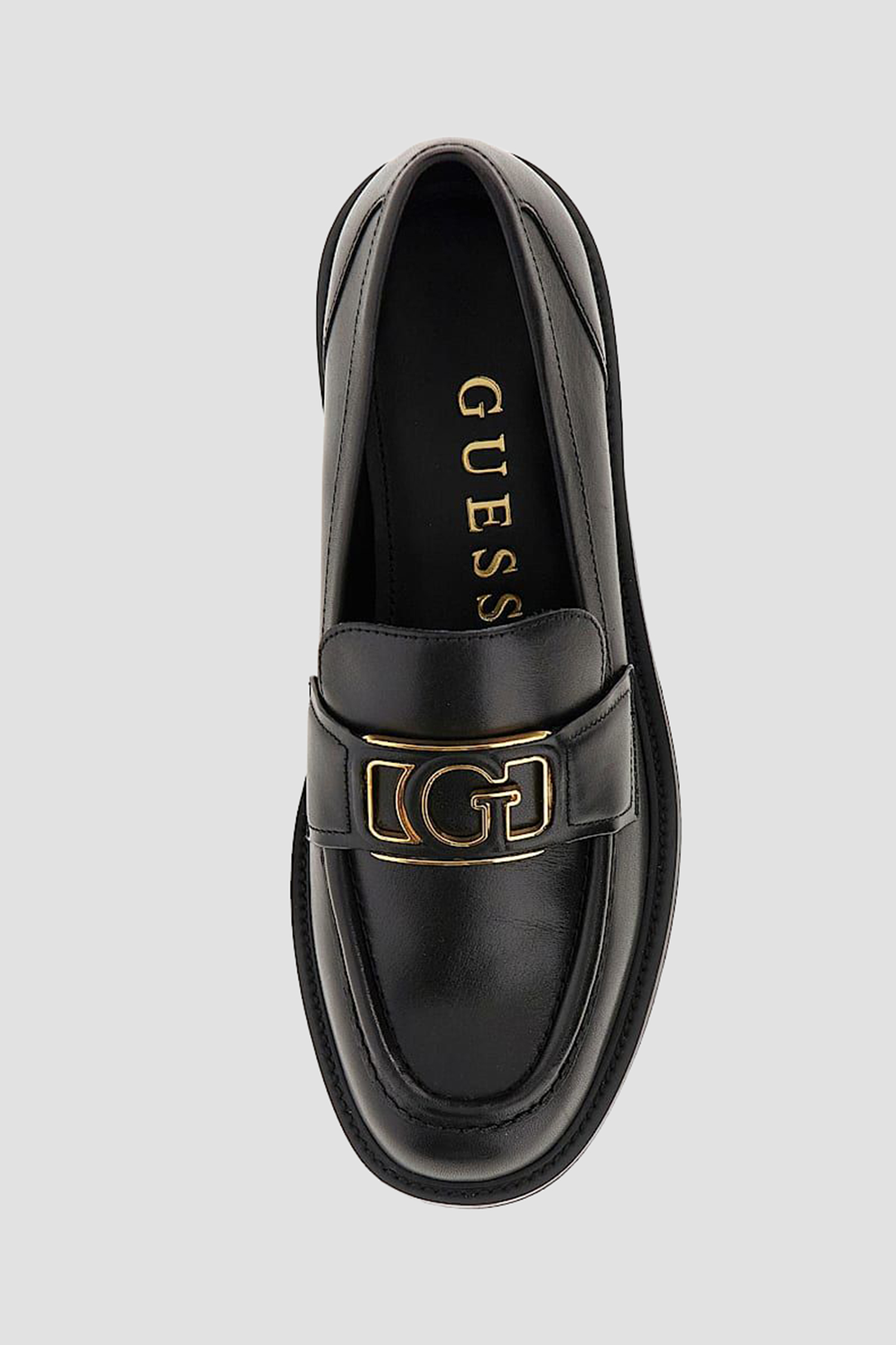 Женские черные кожаные лоферы Guess FLPSHU.LEA14;BLACK