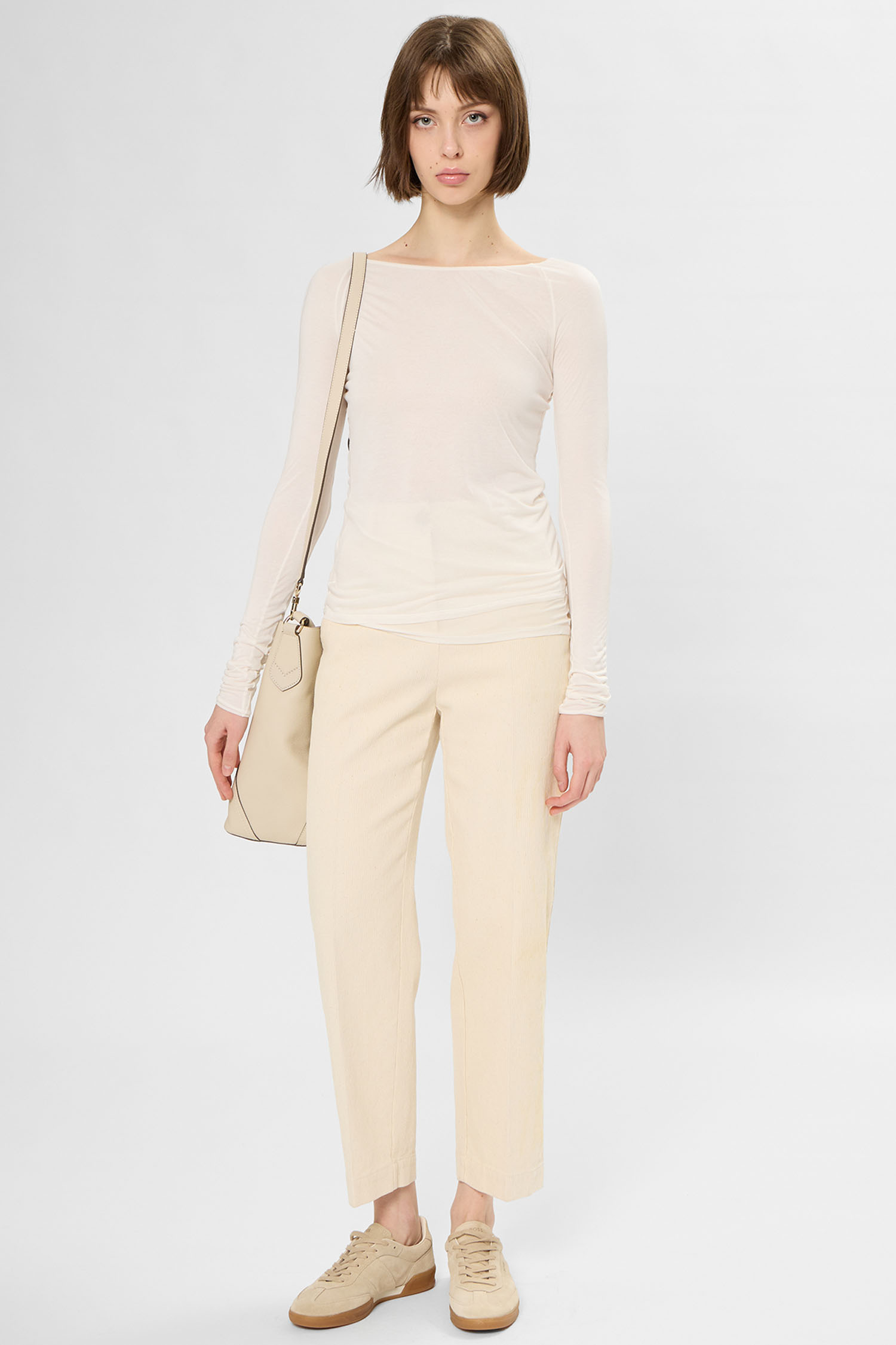 Женский белый лонгслив BOSS 50553548;118