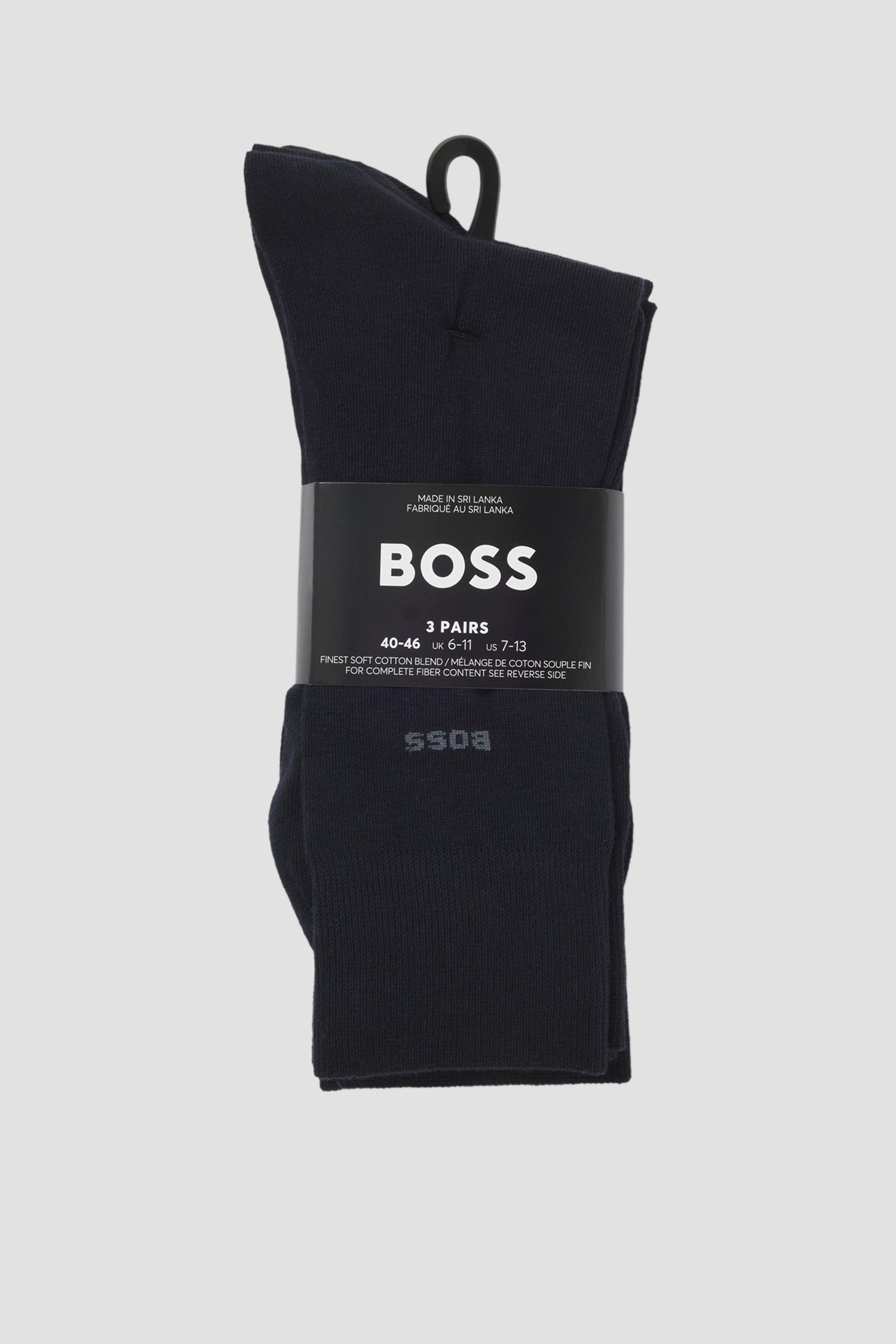 Чоловічі темно-сині шкарпетки (3 пари) BOSS 50469839;401