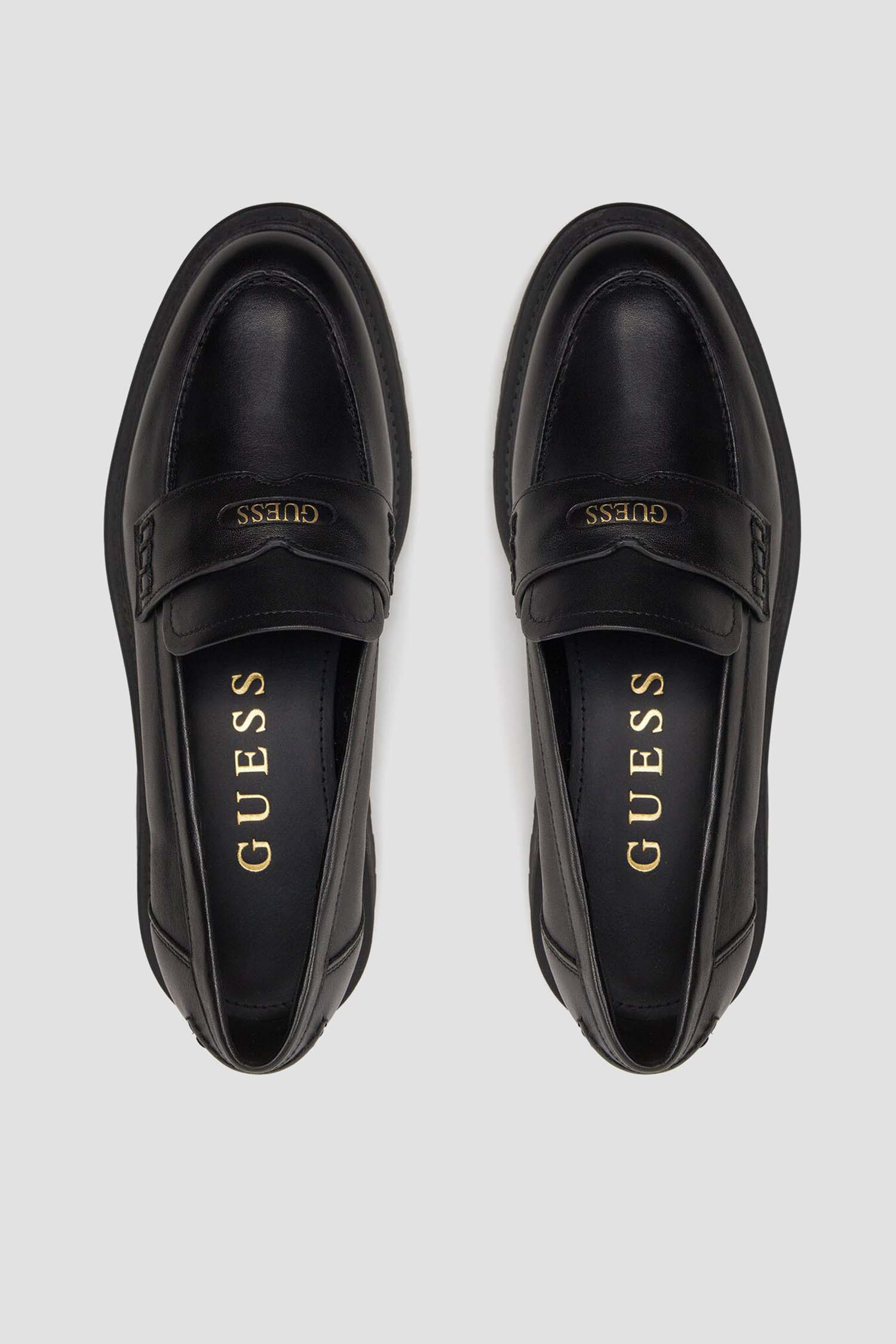 Женские черные кожаные лоферы Guess FLTFIN.LEA14;BLACK