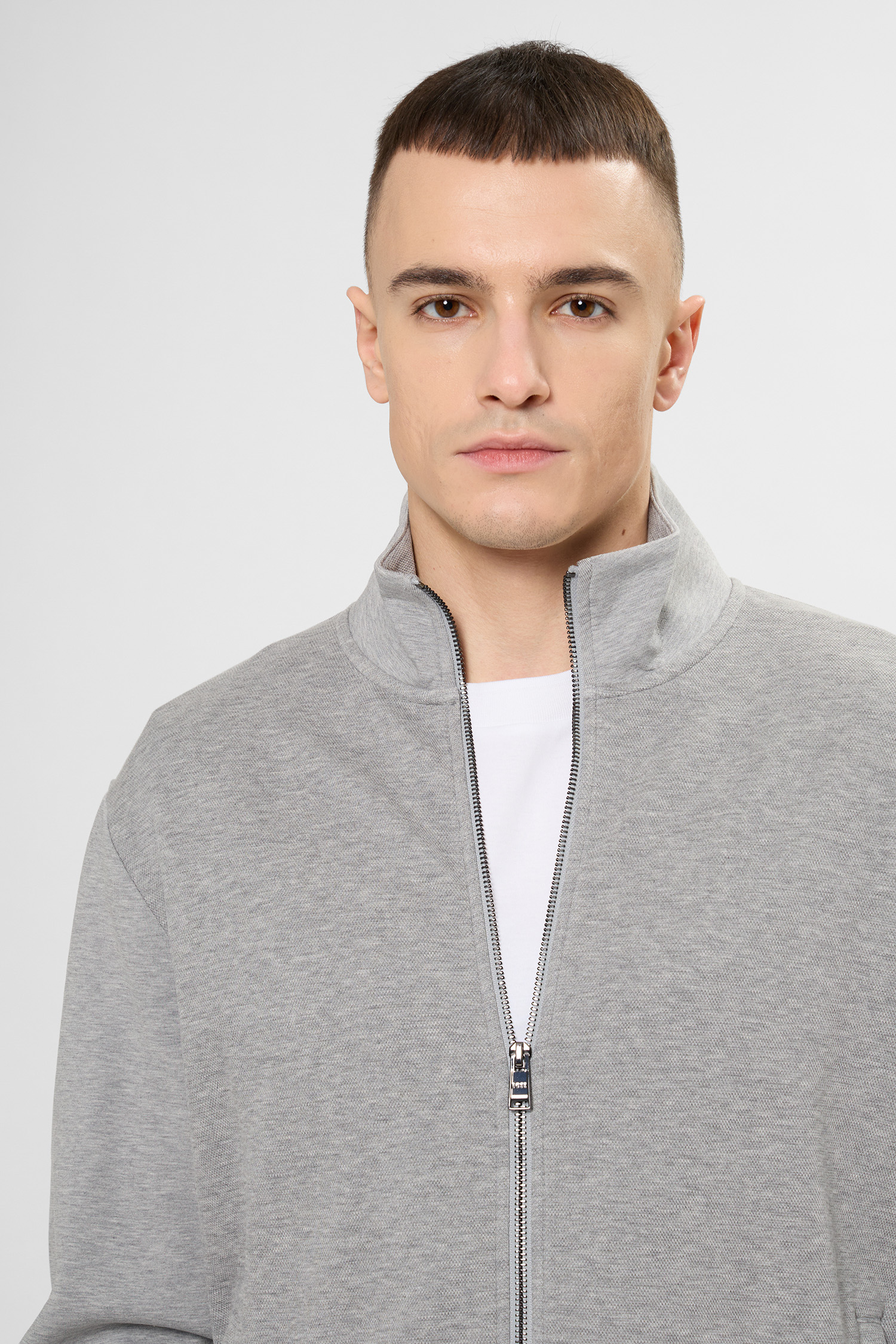 Мужская серая кофта на молнии BOSS 50532755;041