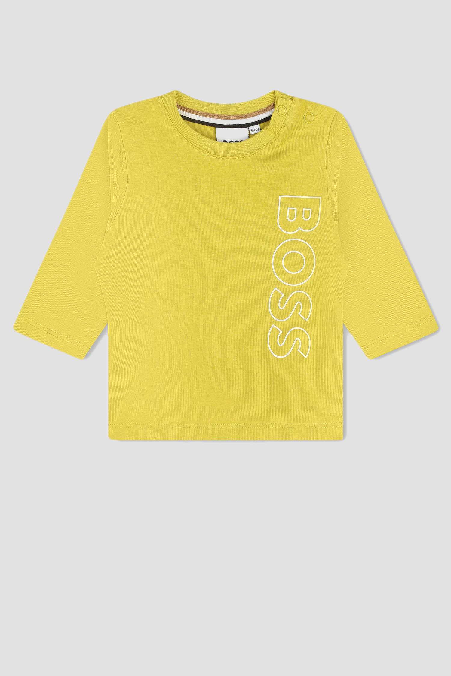 Детский желтый лонгслив BOSS kids J05A21;606 — Ultrashop