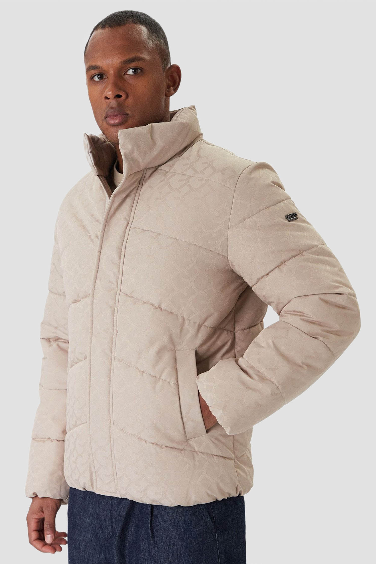Чоловіча бежева куртка Guess M5BL2M.W2232;F1LM