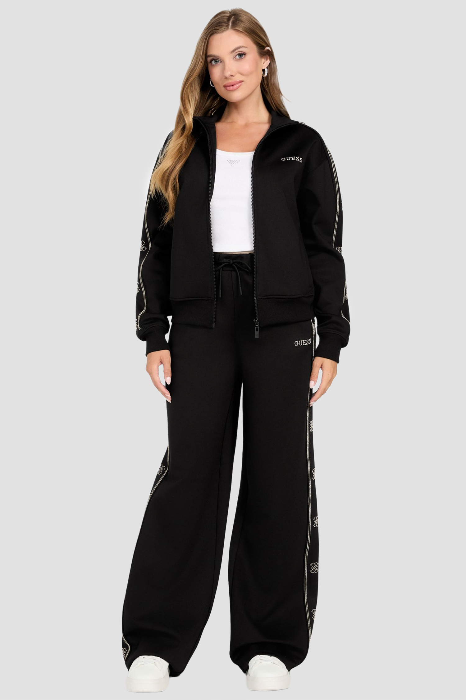 Жіноча чорна спортивна кофта Guess V5BQ15.KCX22;JBLK