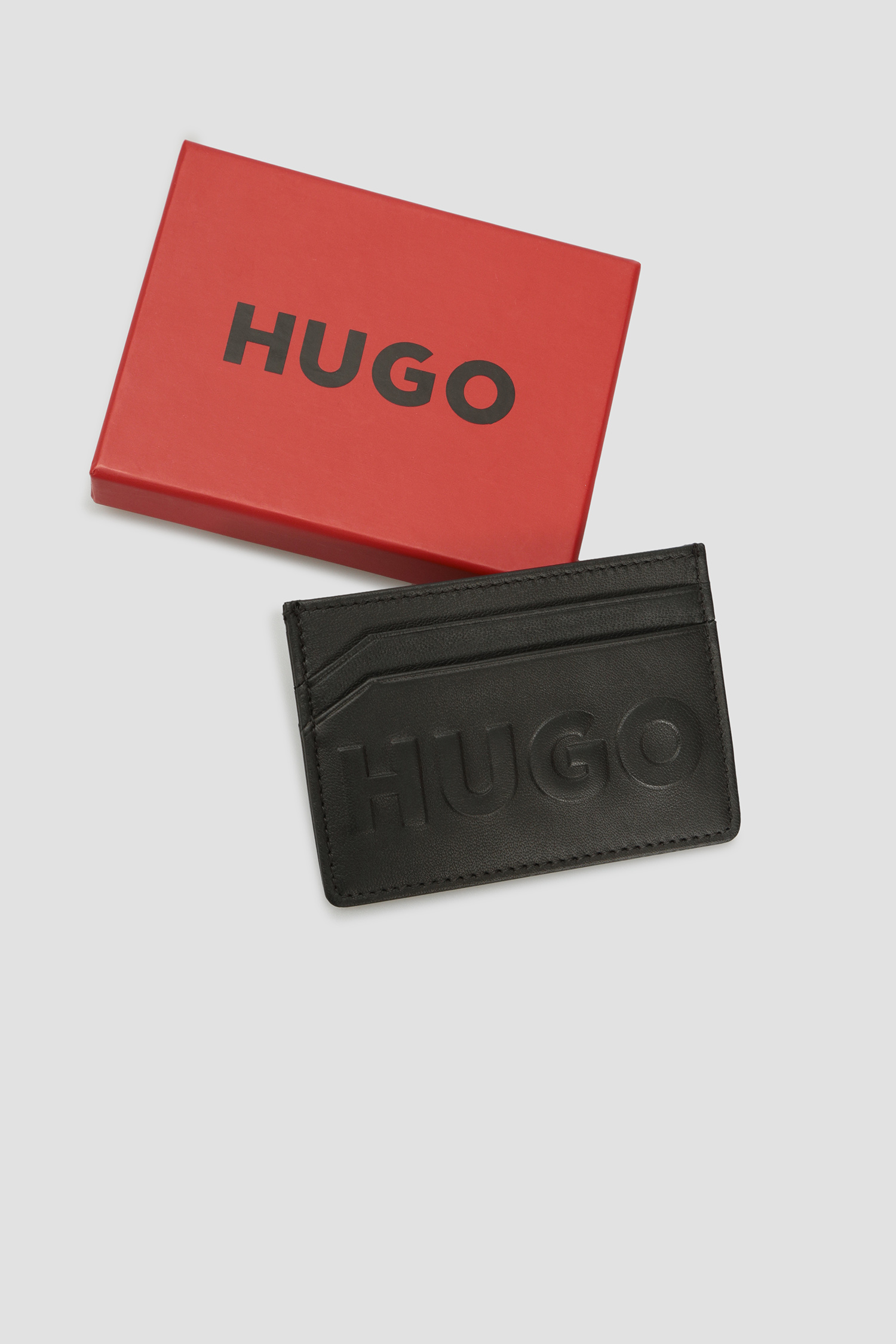 Чоловічий чорний шкіряний кардхолдер HUGO 50470709;001