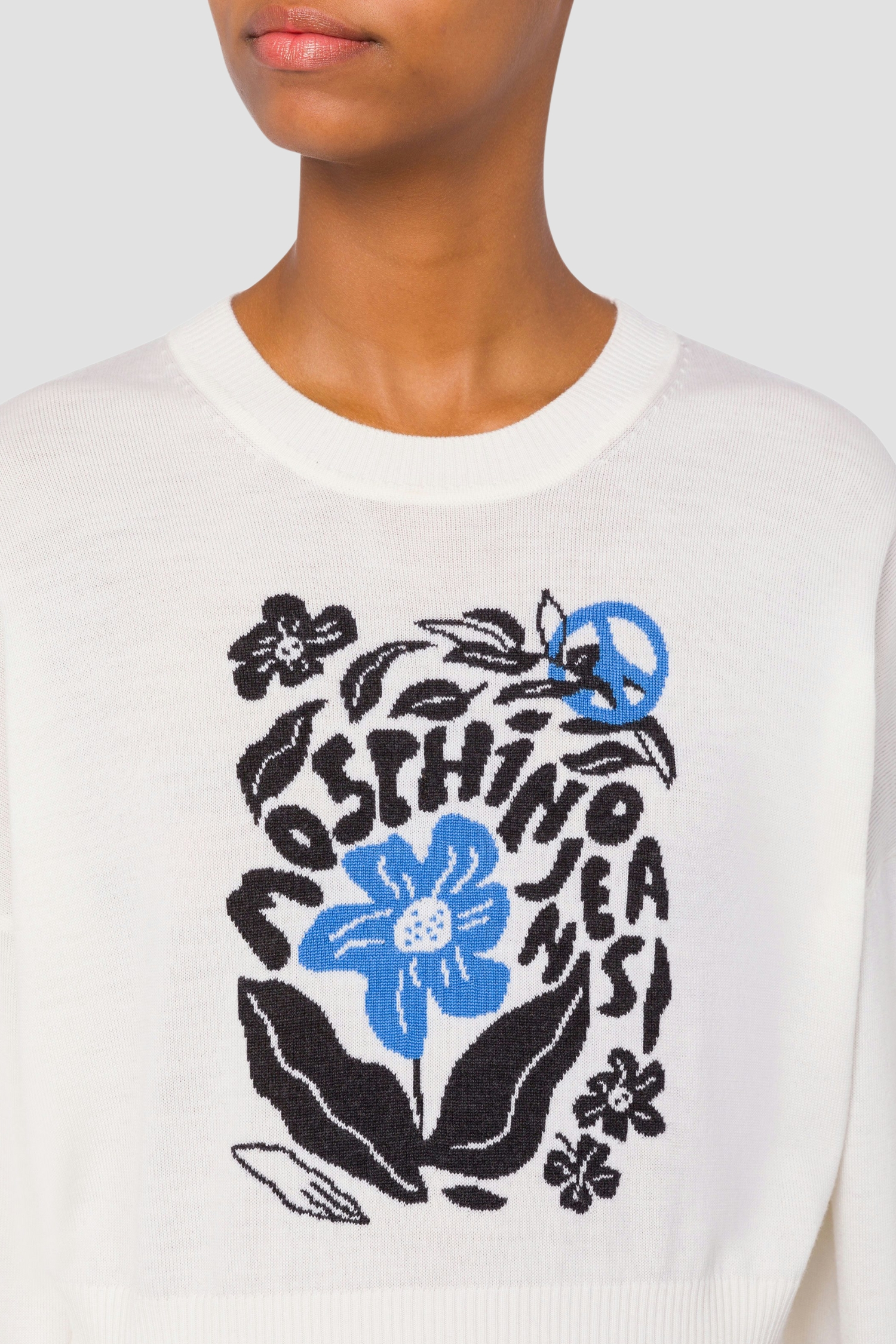 Жіночий білий вовняний джемпер Moschino A0911.8203;1002