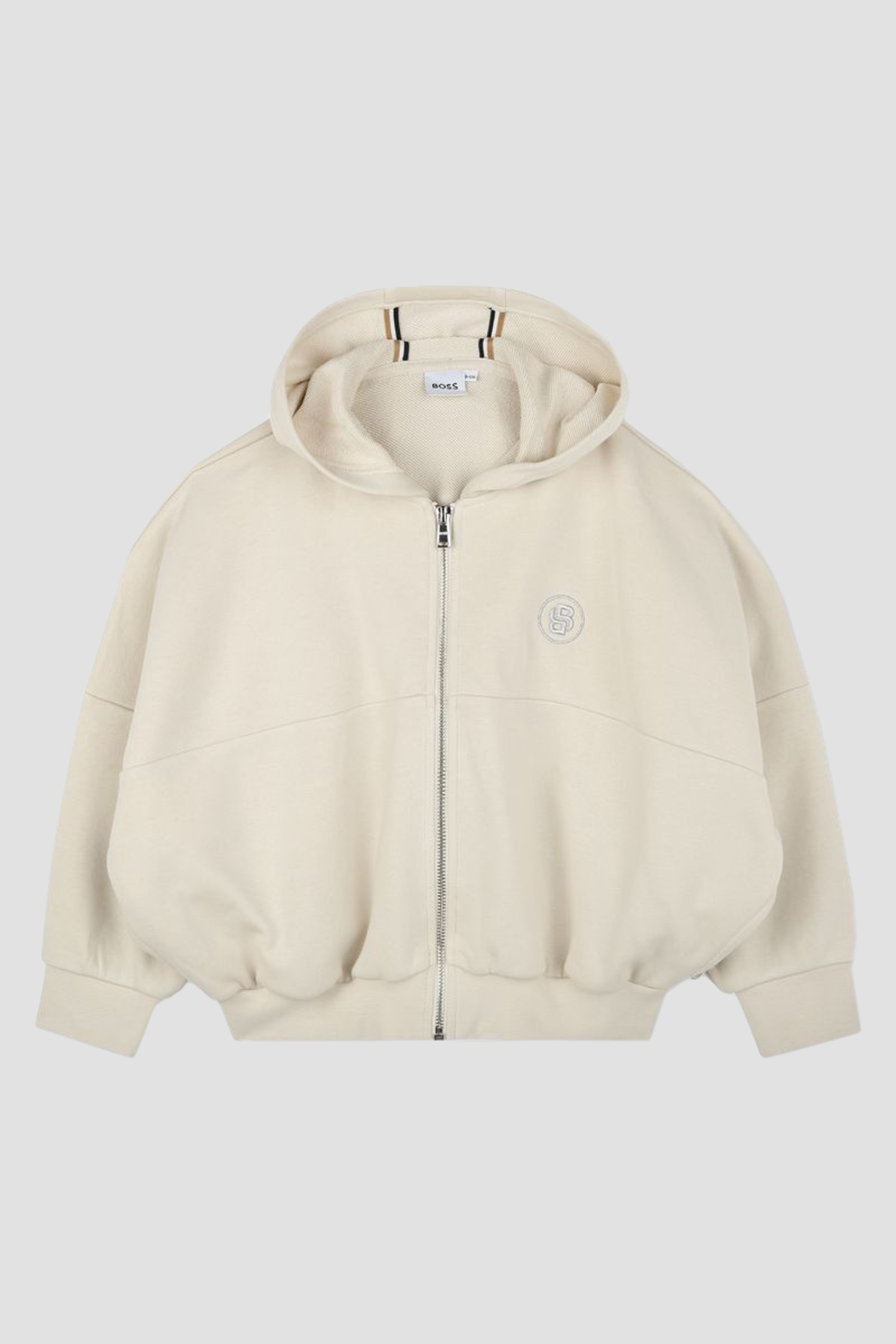 Детская бежевая кофта на молнии BOSS kids J52145;21C